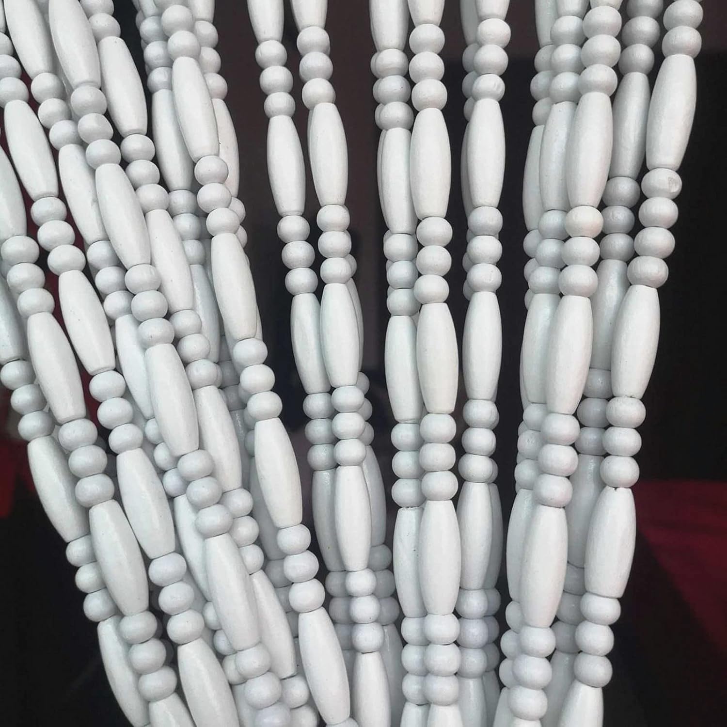LEOSXA Hanging Wooden Beaded Door Curtain Screen