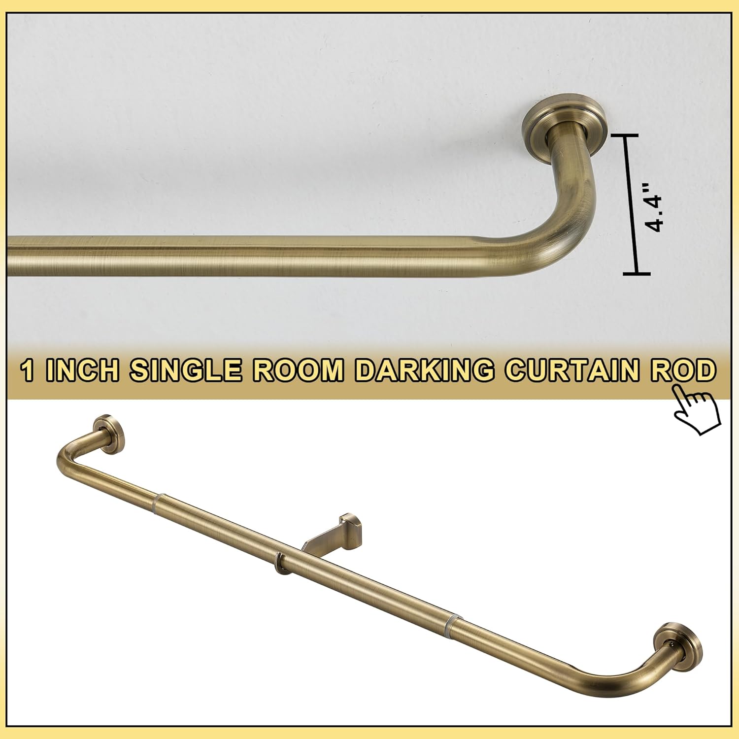 Antique Bronze Wrap Around Curtain Rod 1 Inch Diameter
