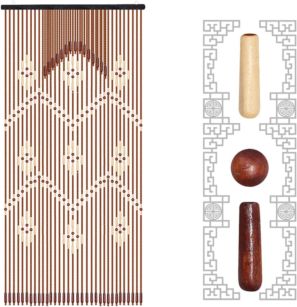 Natural Wood Beaded Curtains for Doorways