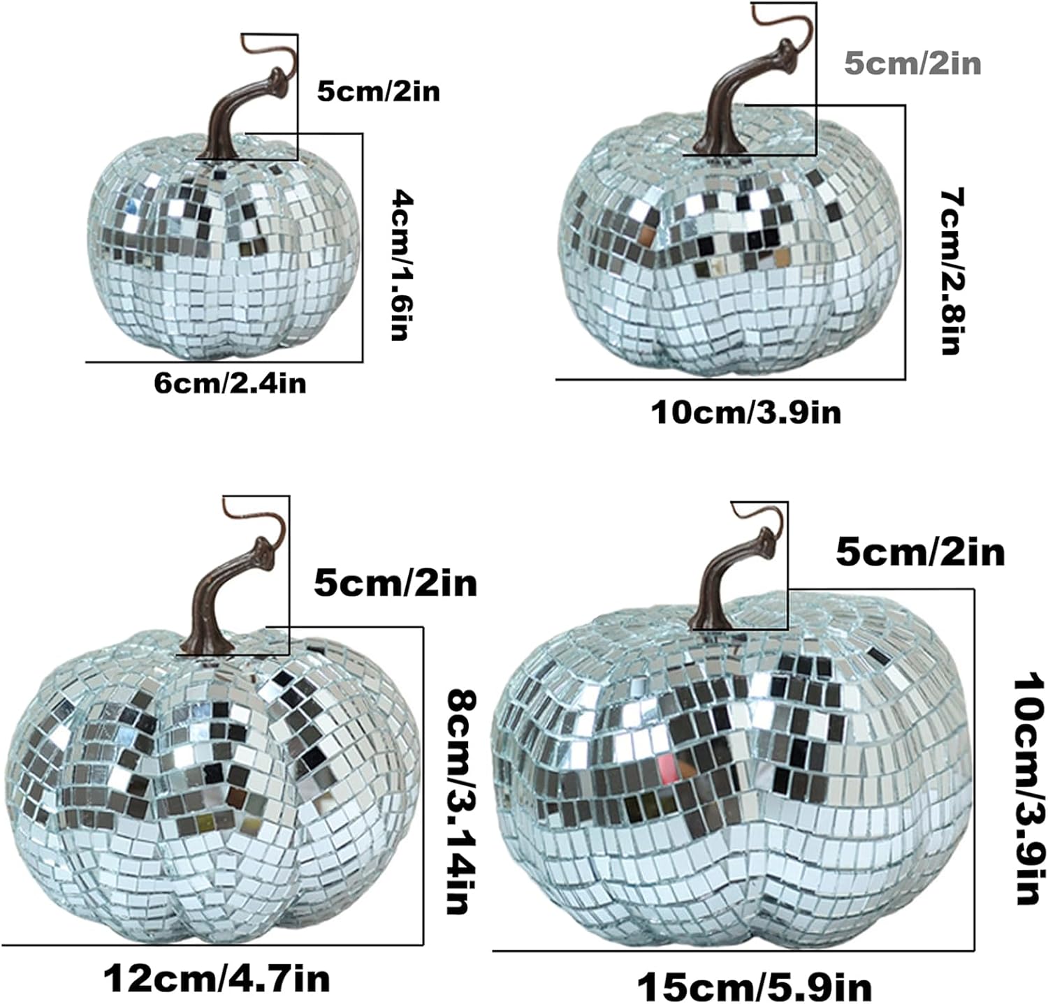 Disco Ball Pumpkin Ornaments for 70s Party Decor