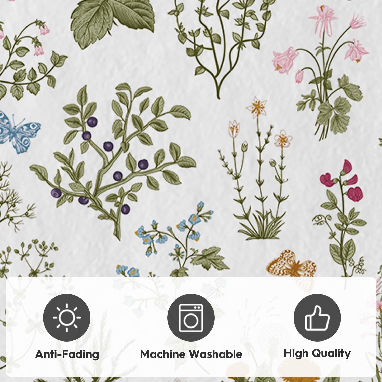 Artoid Mode Wild Floral Antique Herbs Runner Rug