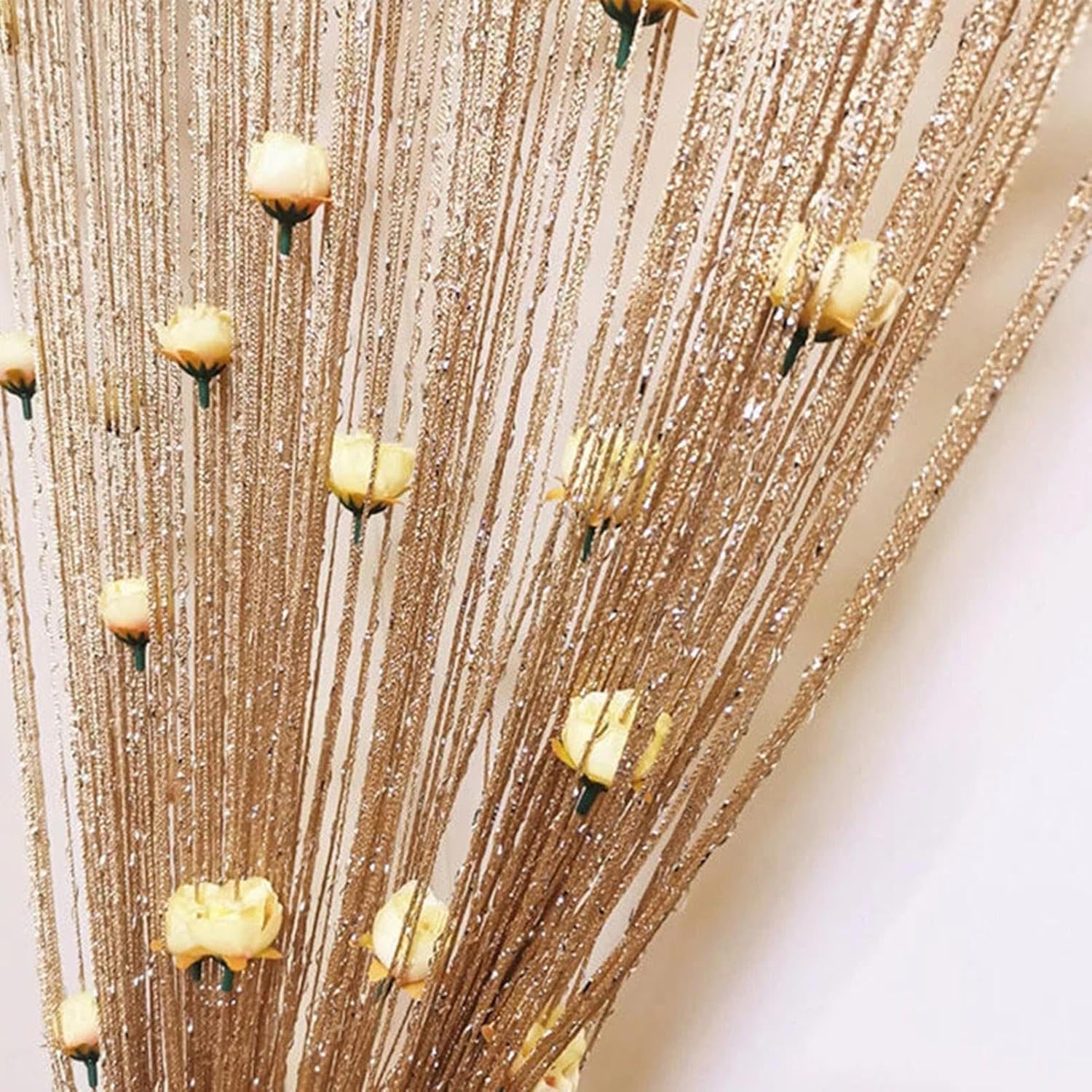 Rose Thread Door Drape 39x79 Inch Decorative Privacy Curtain with Tassels for Home Dcor Windows and Doorways