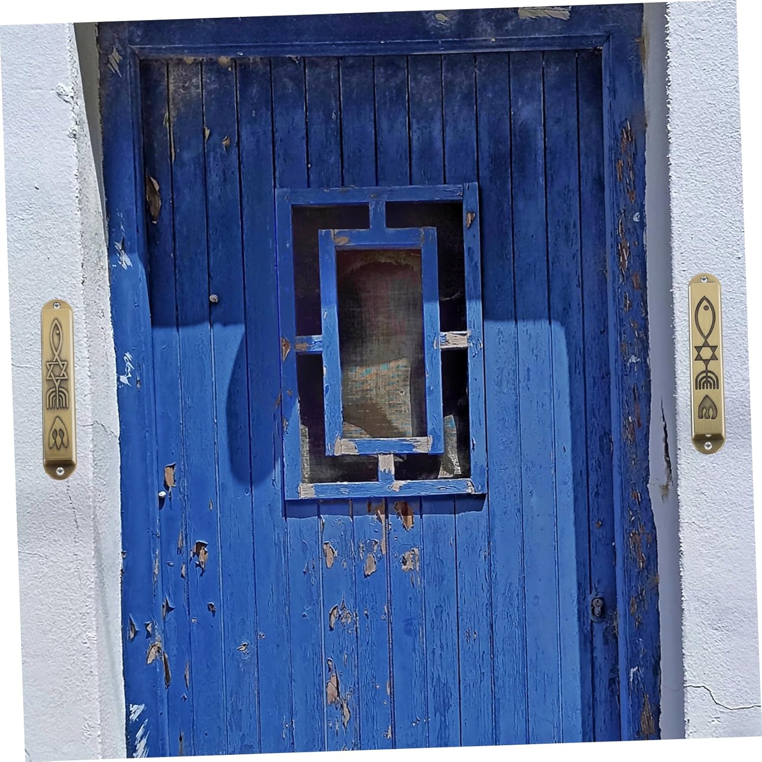 Ipetboom Metal Mezuzah Ornament 2-Piece Set for House Decor