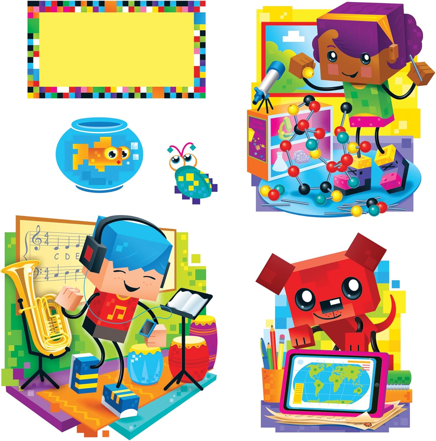 BlockStars Decorative Bulletin Board Set