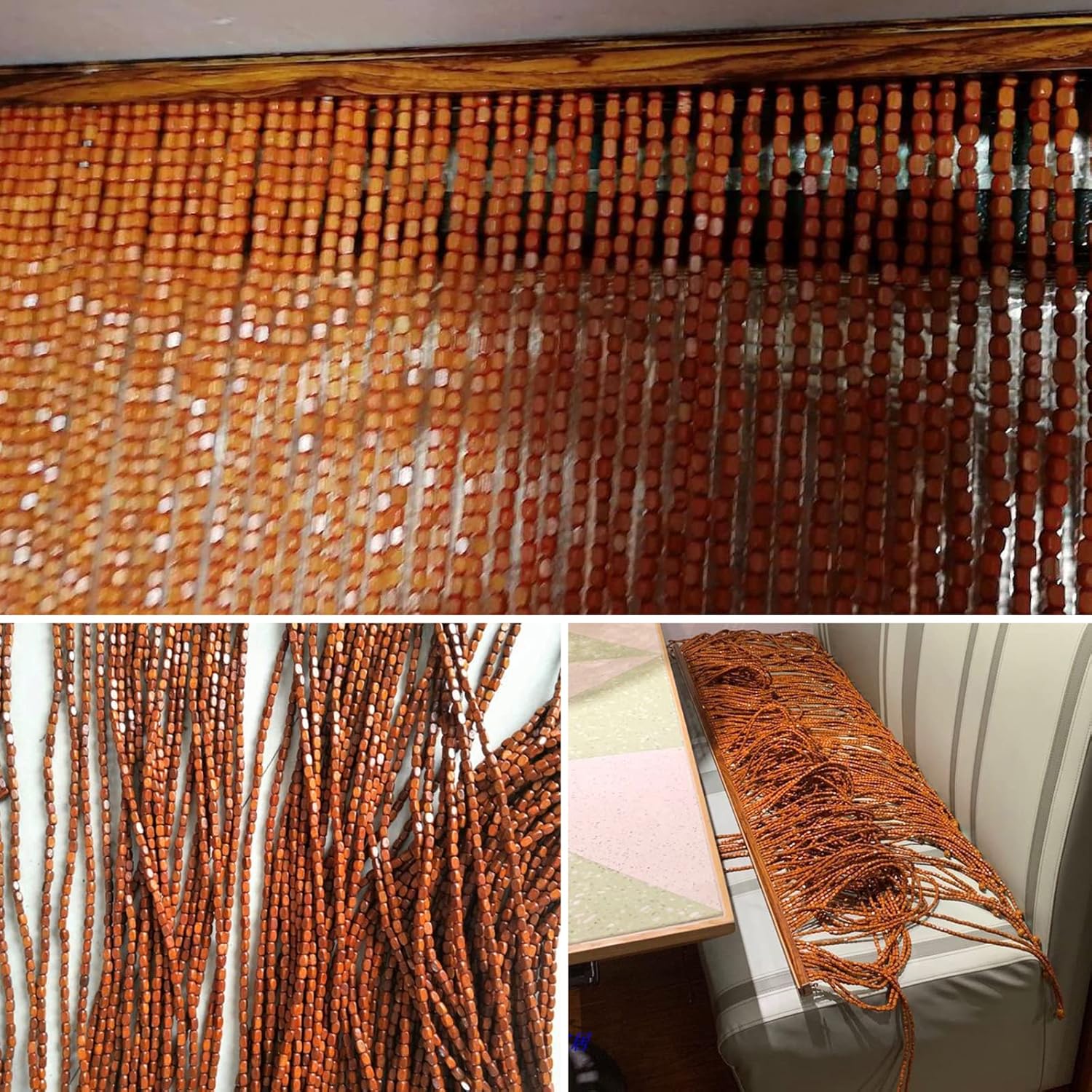 Natural Bamboo Beaded Door Curtain for Privacy