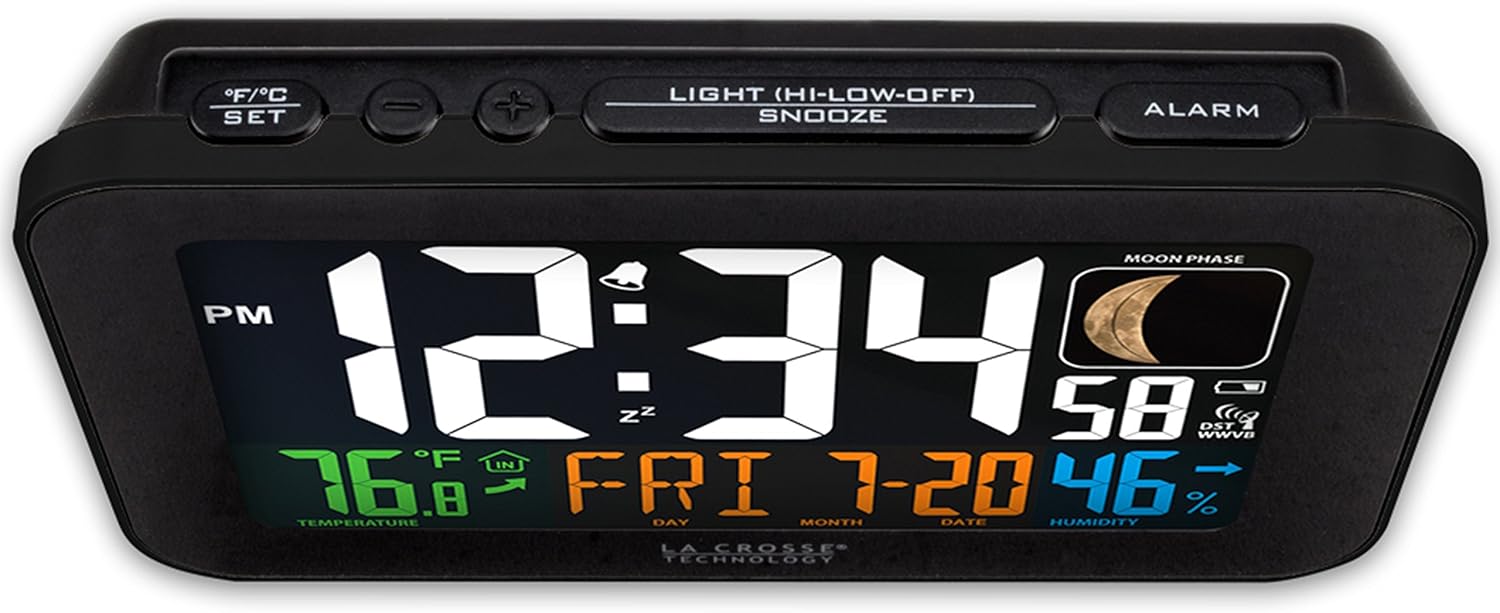 La Crosse Technology Atomic Color Alarm Clock with USB Charging