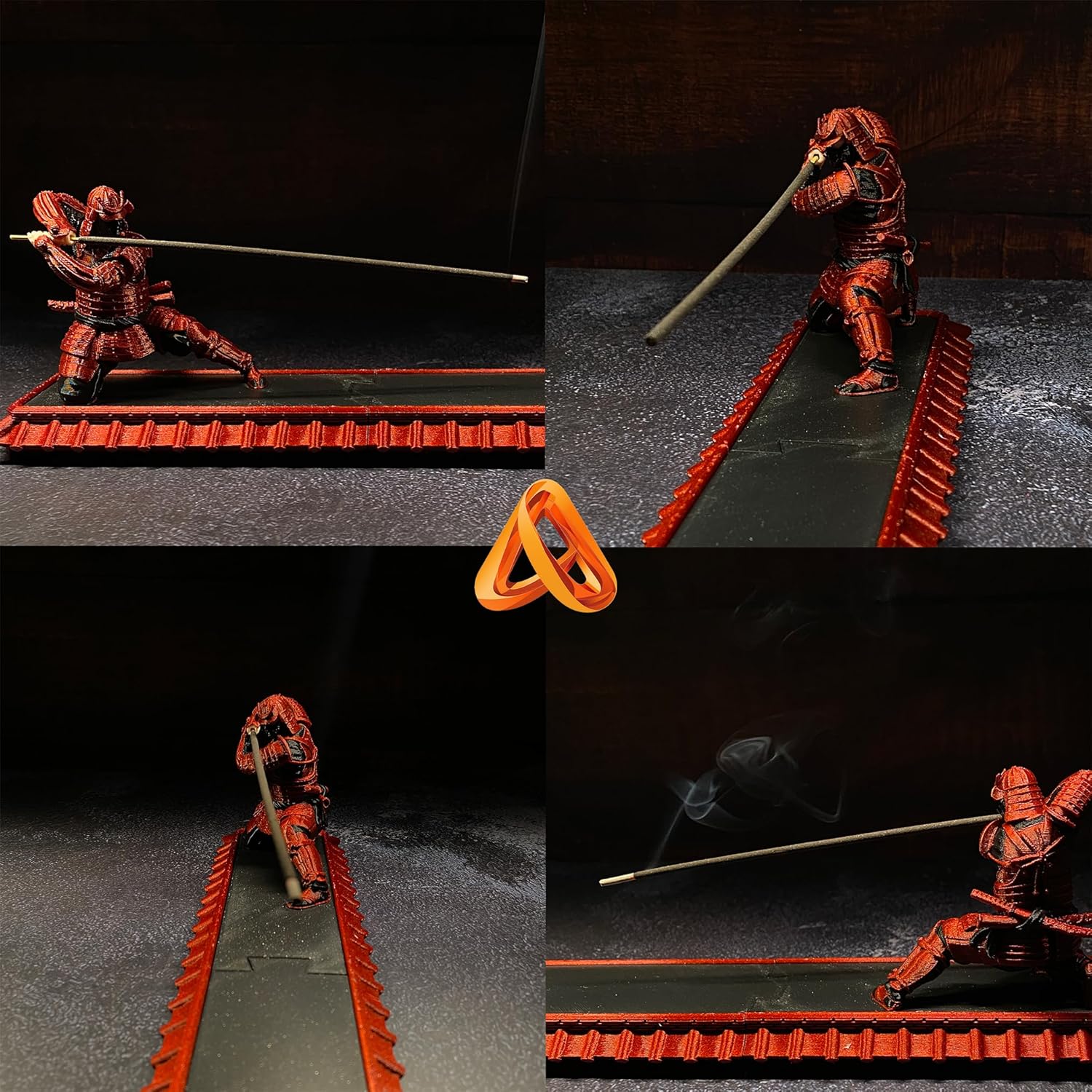 Japanese Samurai Incense Holder with Storage Box