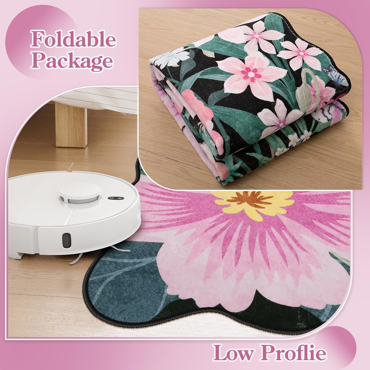 Floral 2x6 Washable Rug Runner with Non-Slip Backing