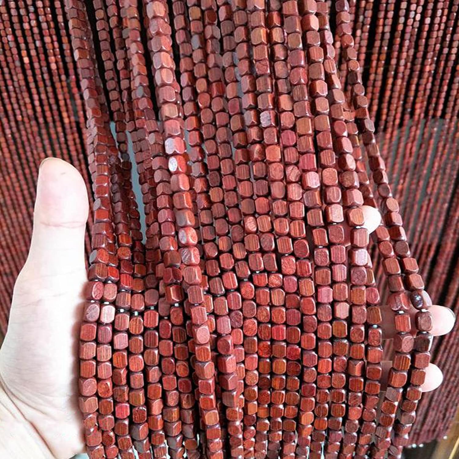 Natural Bamboo Beaded Curtain for Doorways and Decor