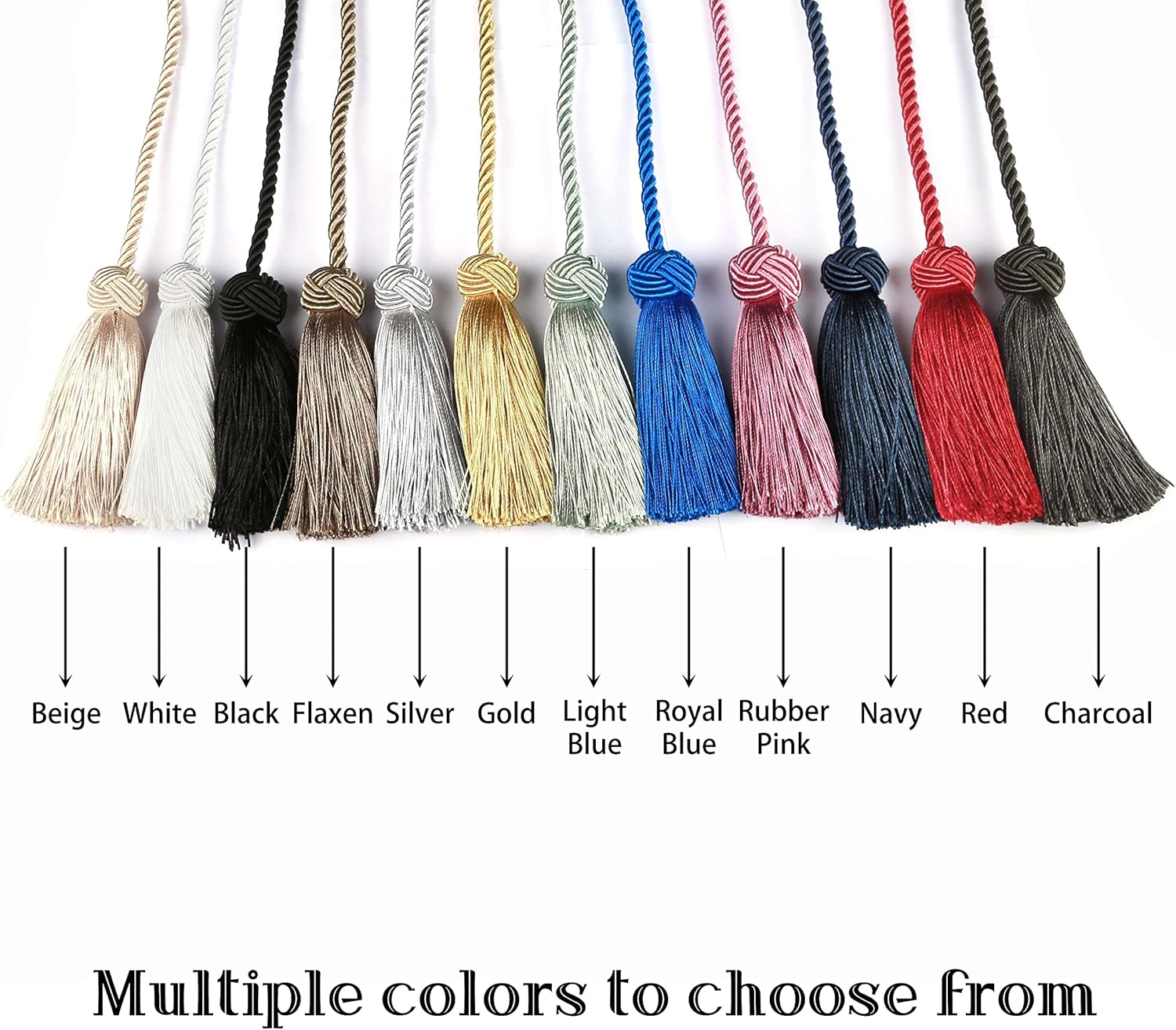 BEL AVENIR 4 Pack Gold Curtain Tiebacks with Tassels
