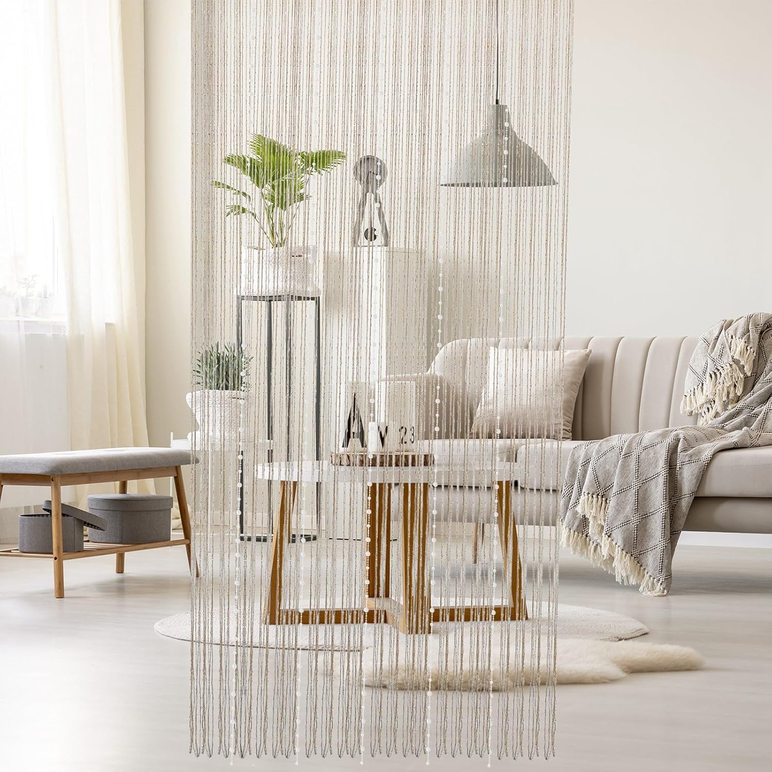 Ejoyous Beaded Curtain with Crystal Beads and Tassels