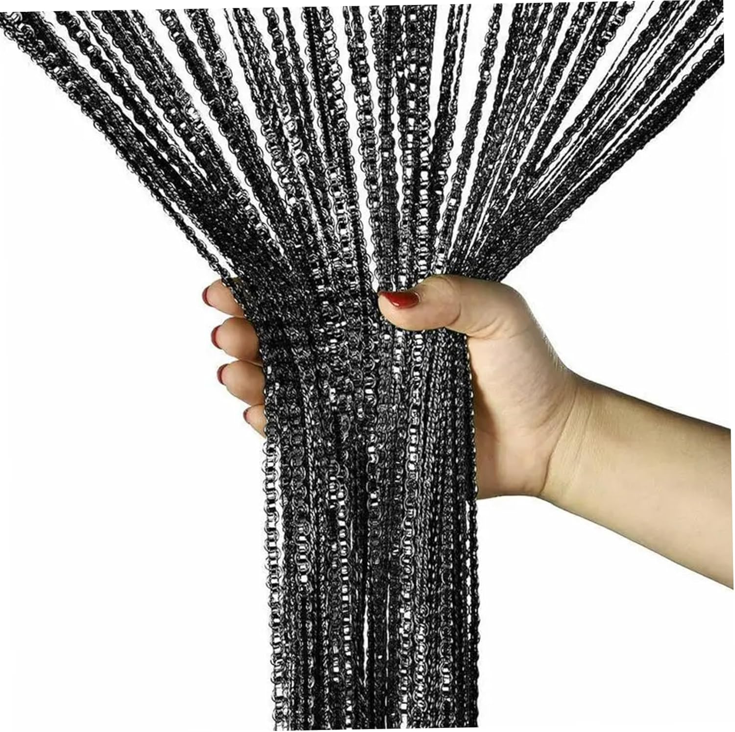 Shiny Beaded Door Curtains 39x79 Black Wedding Decor
