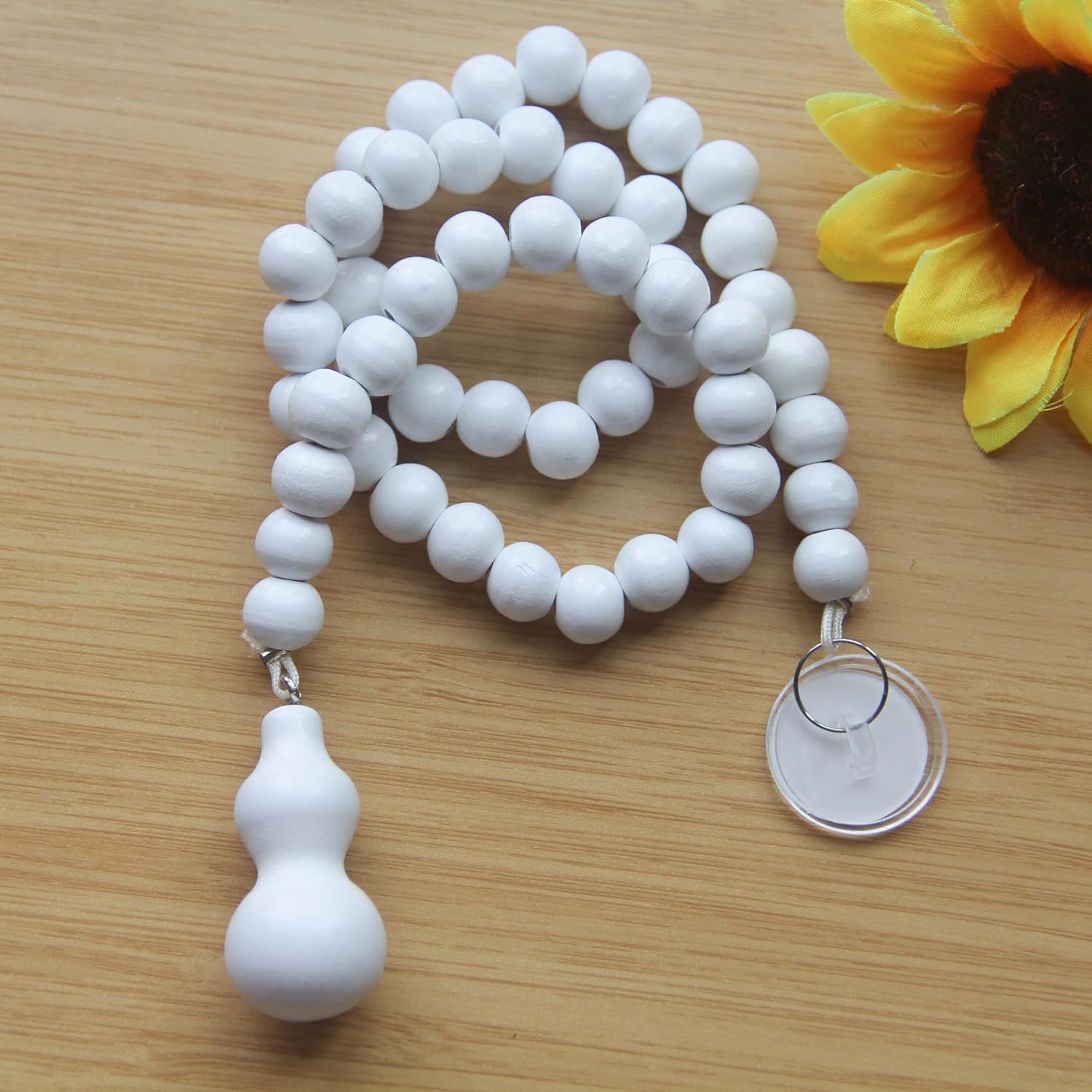 Wood Beaded Door Curtain with Self-Adhesive Strips