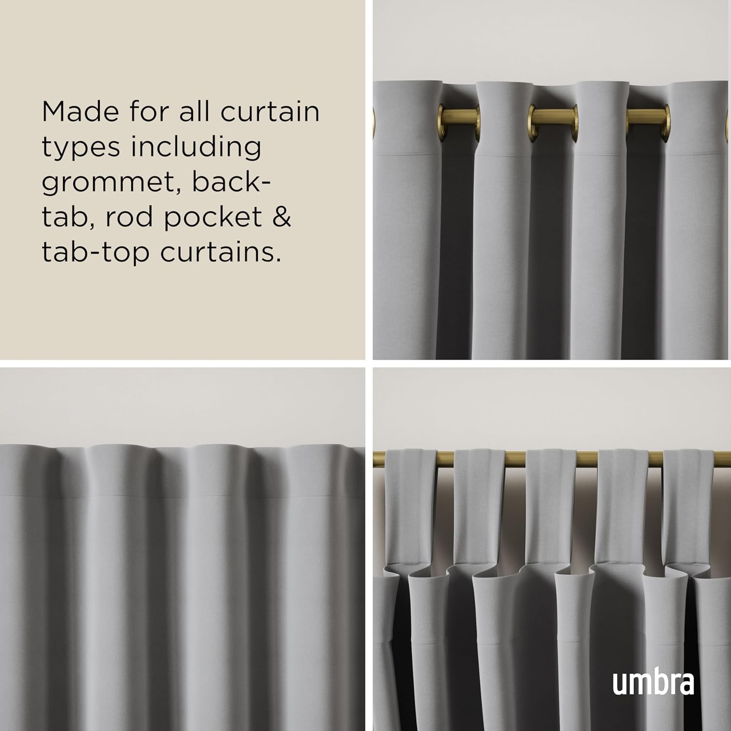 Umbra Cappa Modern 1 Inch Curtain Rod Set