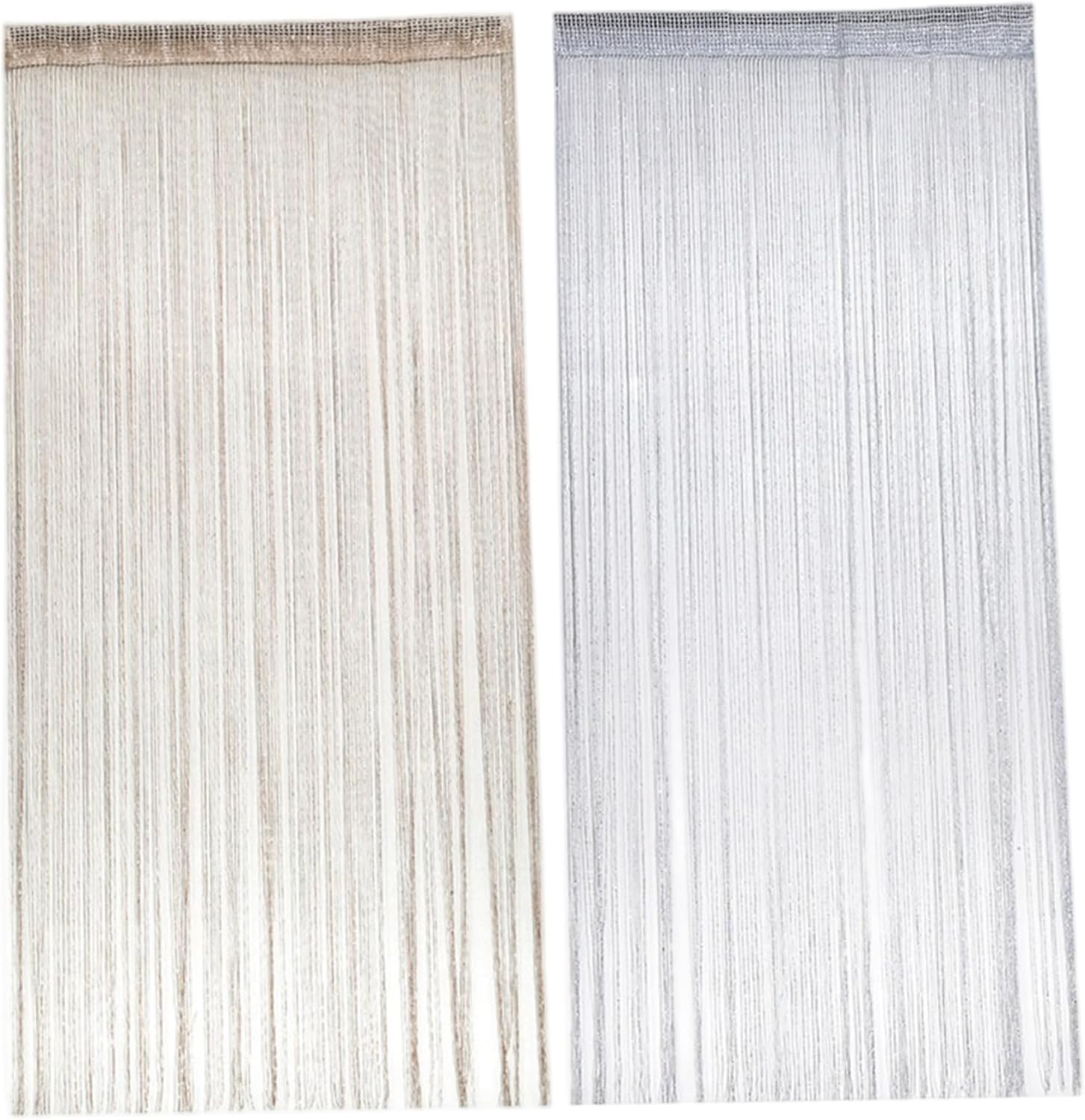 Champagne Gold String Curtains 39x79 Inch