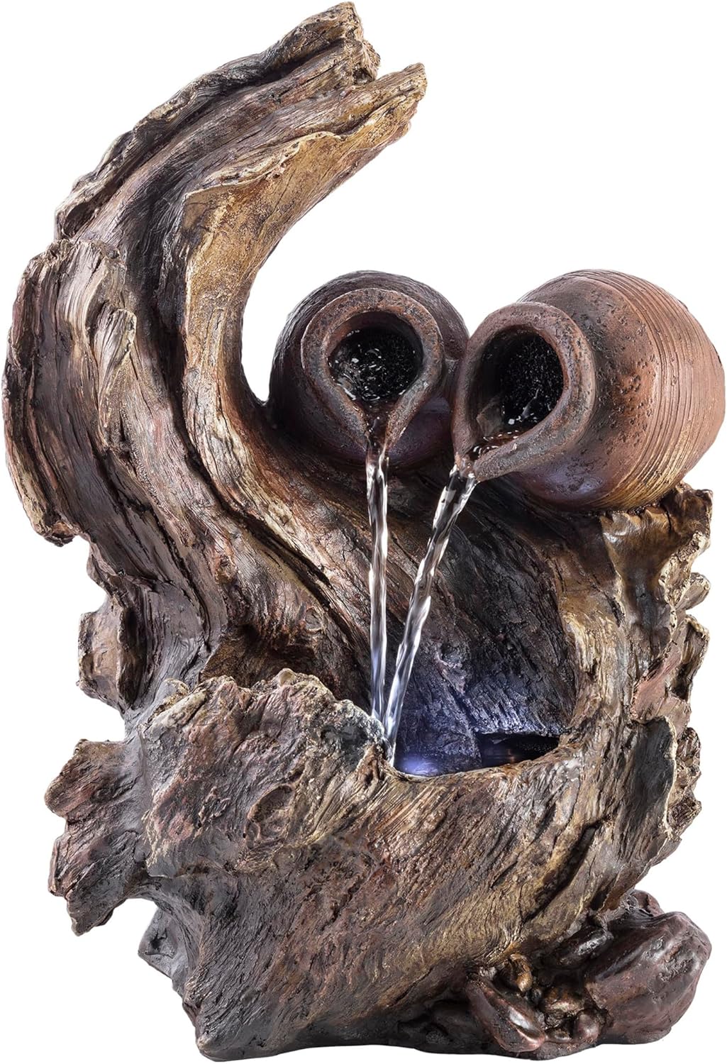 Alpine Corporation 14 Inch Tall Indoor Tabletop Fountain with LED Lights