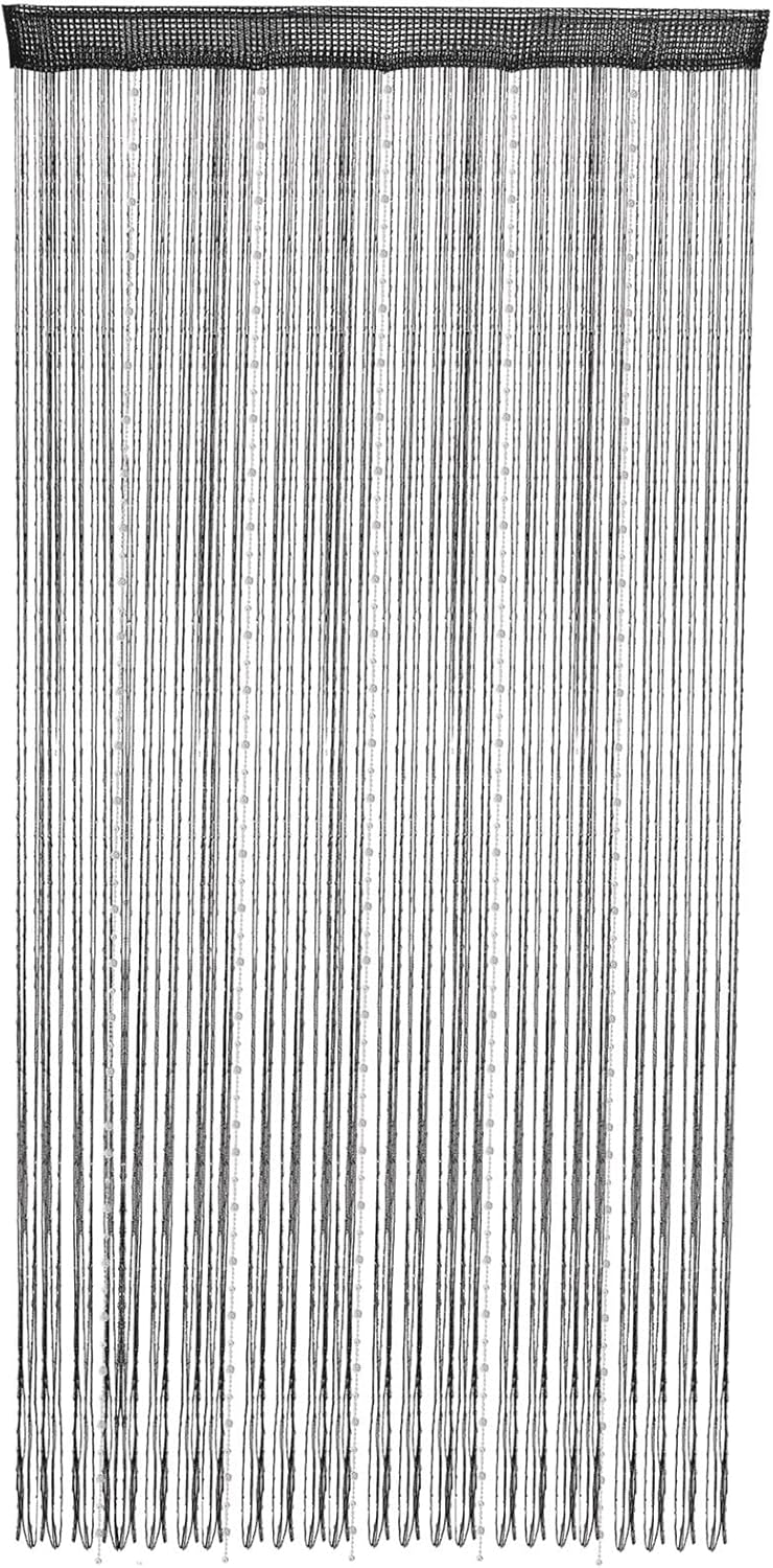 Ejoyous Beaded Curtain Crystal Beads Decorative Door Divider 1x2m Black