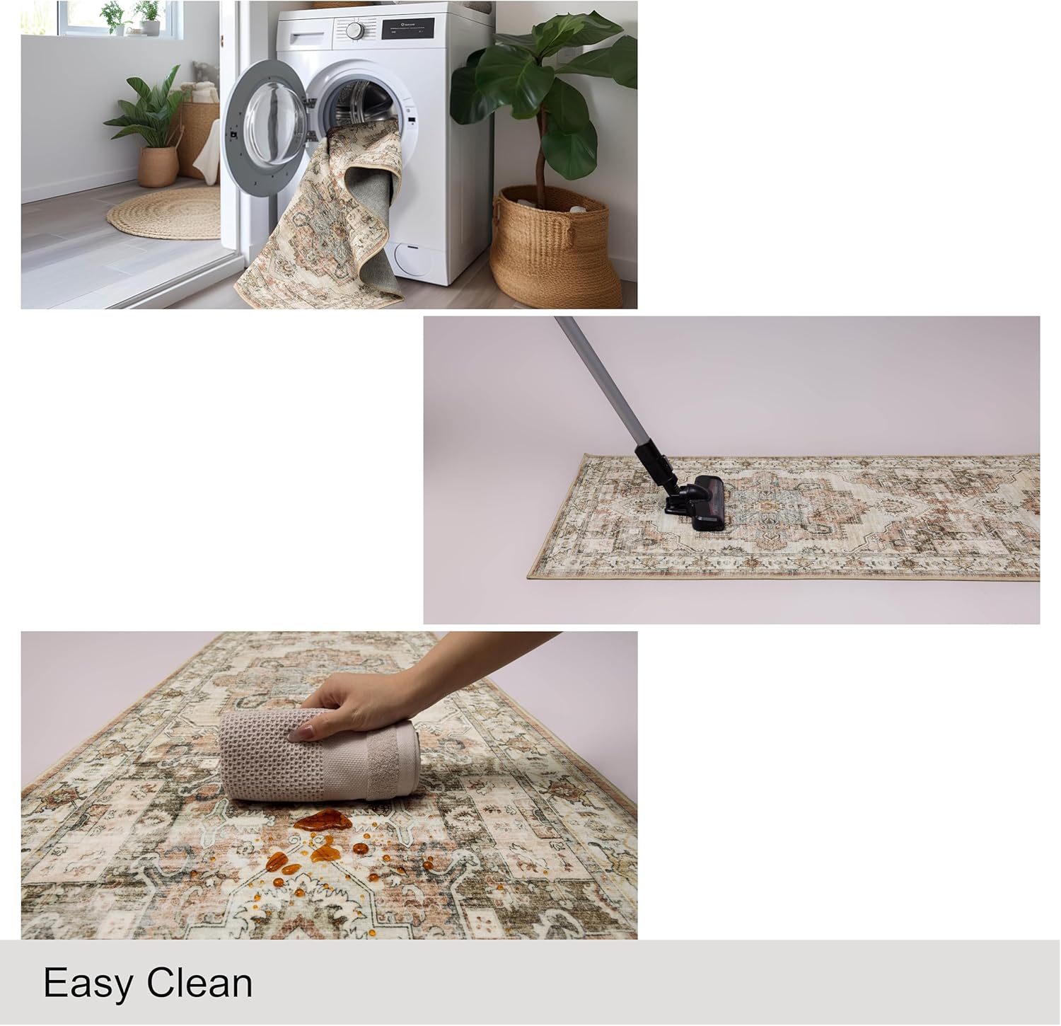 Washable Runner Rug 2x10 Non-Slip Kitchen Runner for Home