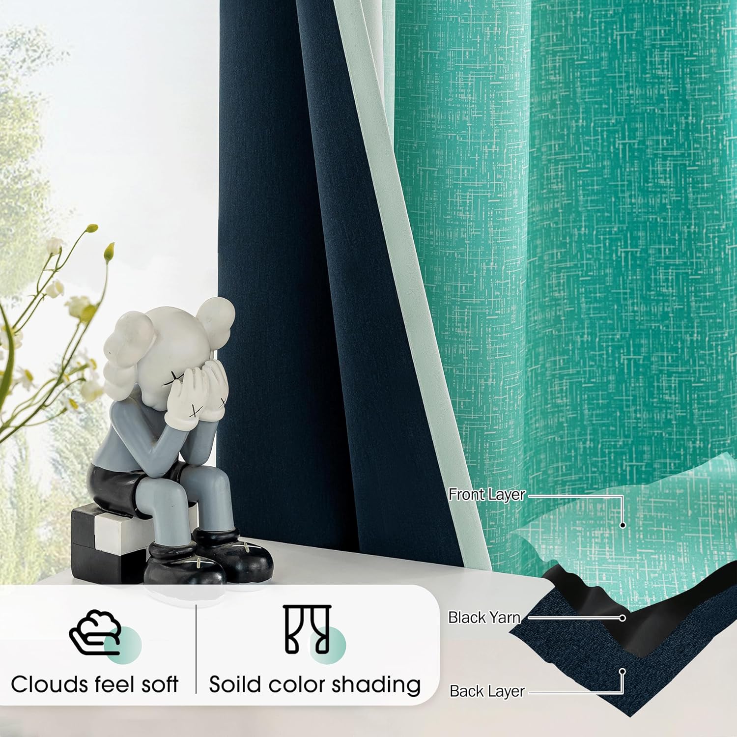 Geomoroccan Ombre Blackout Curtain Panels 63 Inch 52x63 2 Set