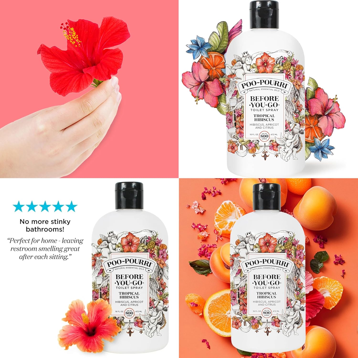 Poo Pourri Before You Go Toilet Spray 16 Ounce Tropical Hibiscus Refill