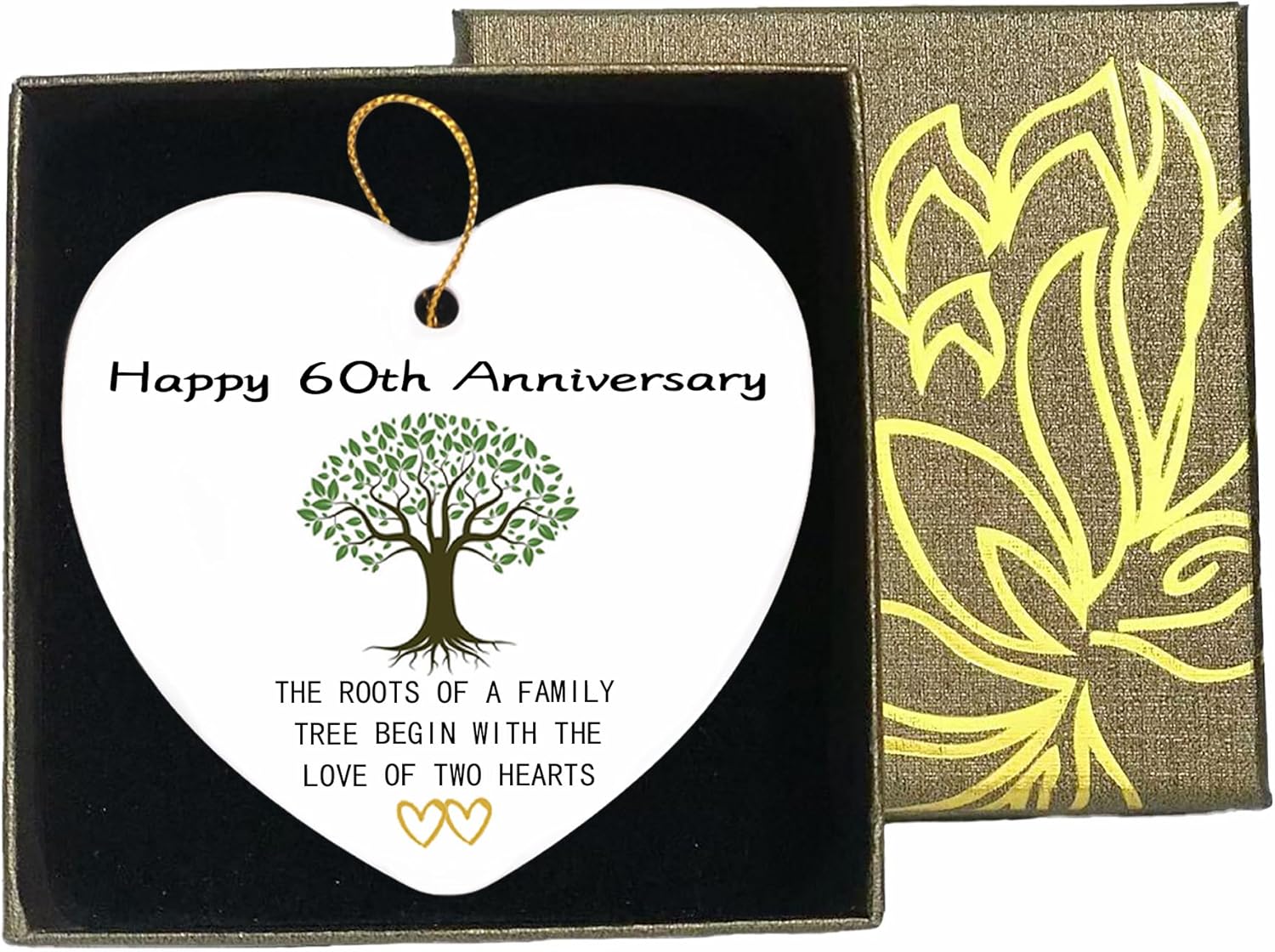 60th Anniversary Heart Ornament Ceramic Keepsake Gift