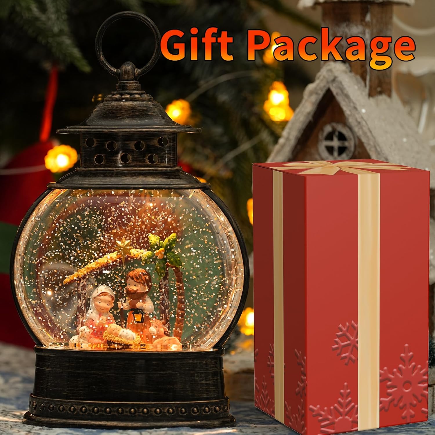 12 Inch Musical Lighted Nativity Snow Globe