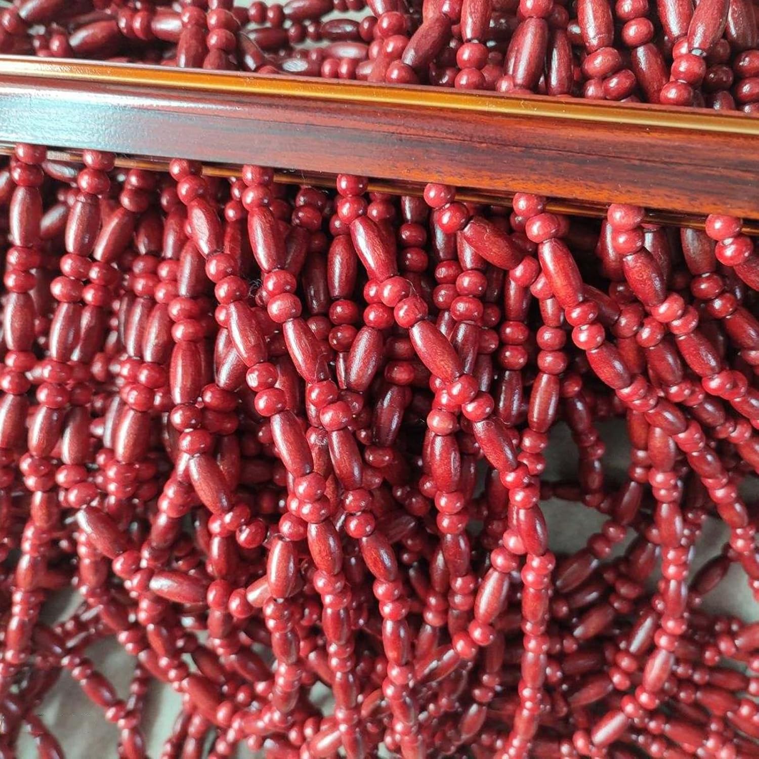 Wood Bead Curtain for Room Dividers and Doorways 30 Strands