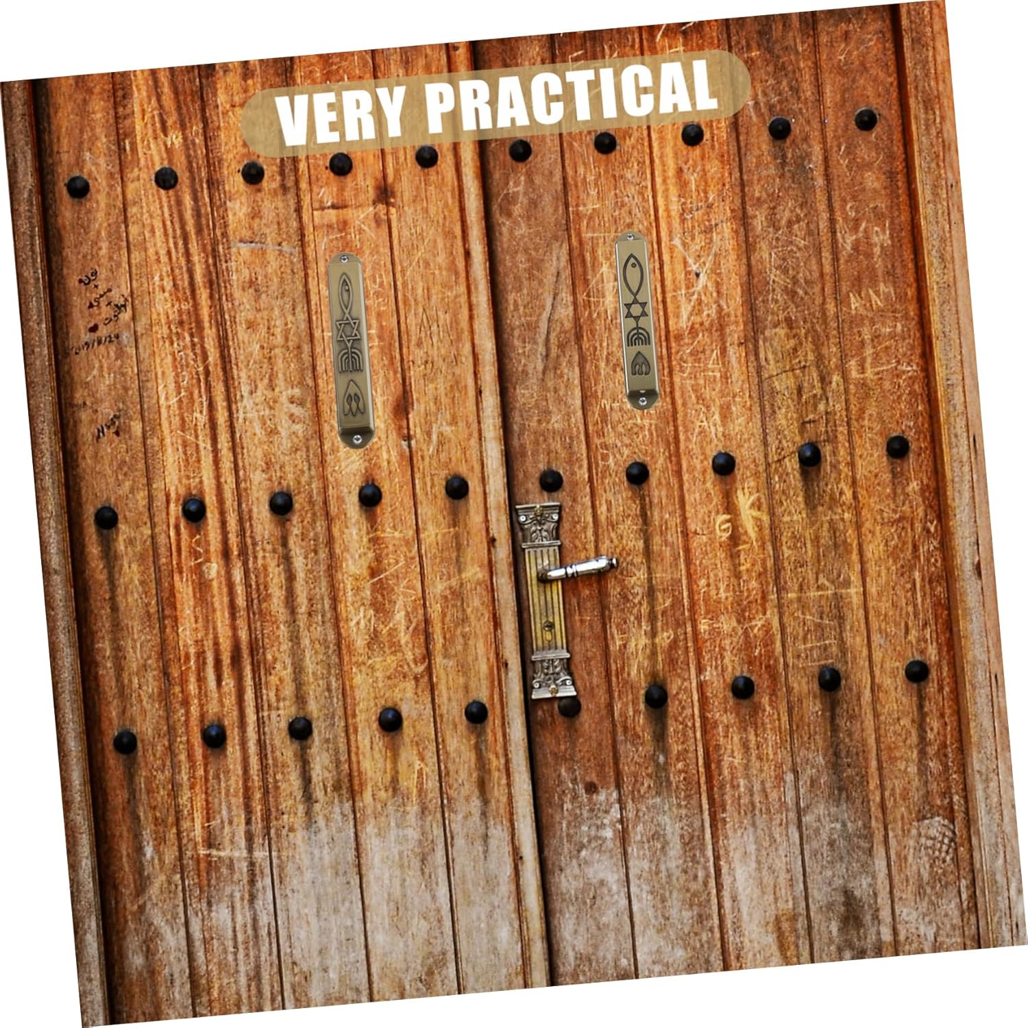 2pcs Metal Mezuzah Door Decor Holy Scroll for Home Blessing and Protection