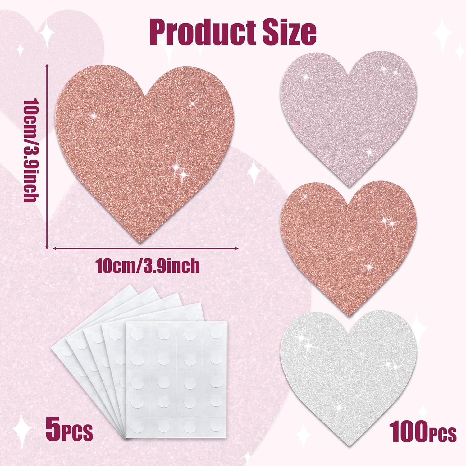 Valentine Glitter Heart Cutouts for Decorations