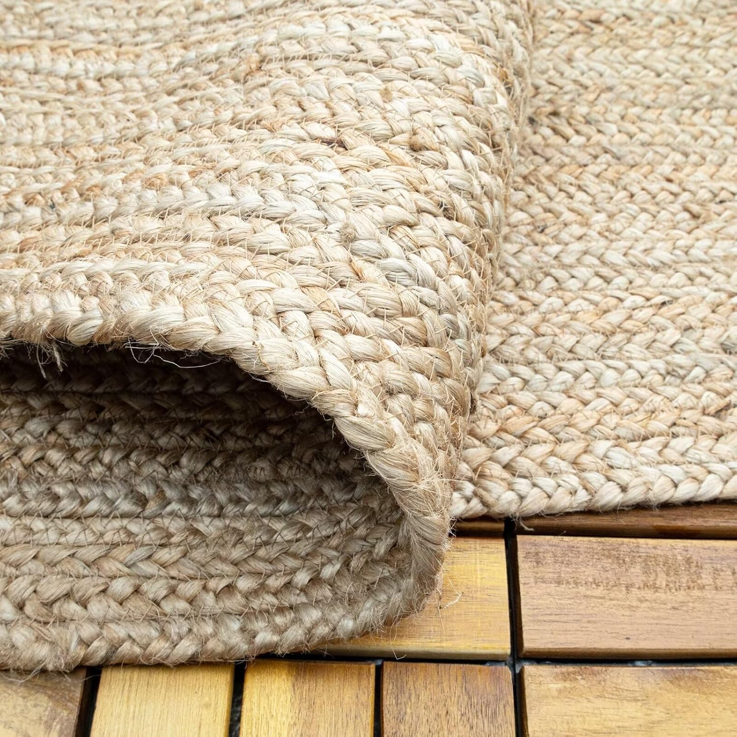 Shatex Hallway Runner Rug 2x6 Natural Jute Reversible