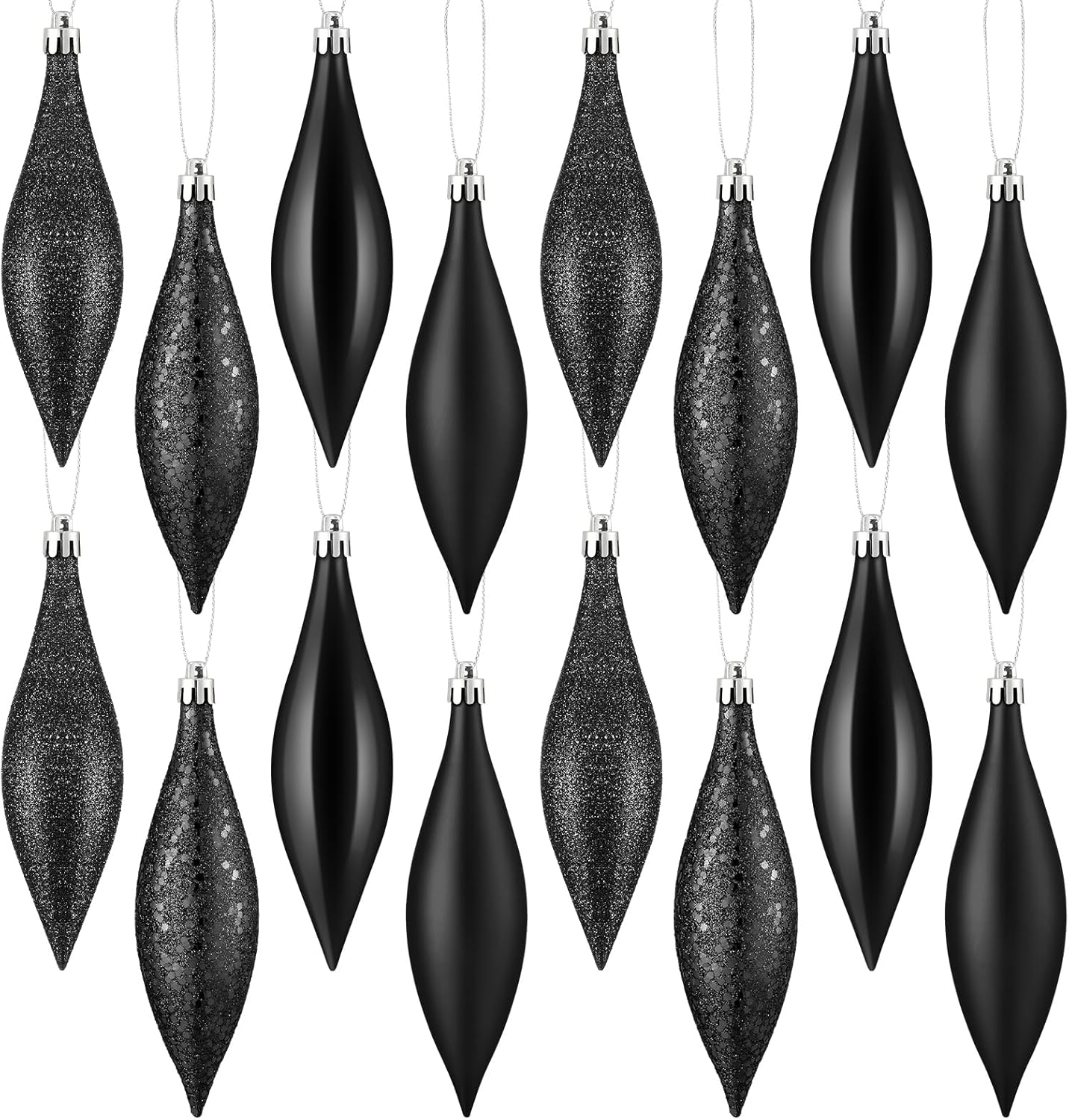 Soaoo 16 Pcs Plastic Finial Drop Christmas Ornaments