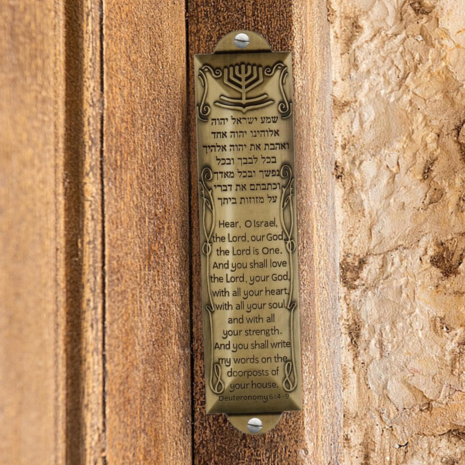 3X Mezuzah Wall Decor Plaque Ornament Metal Blessing Door Ornament Jewish Gift