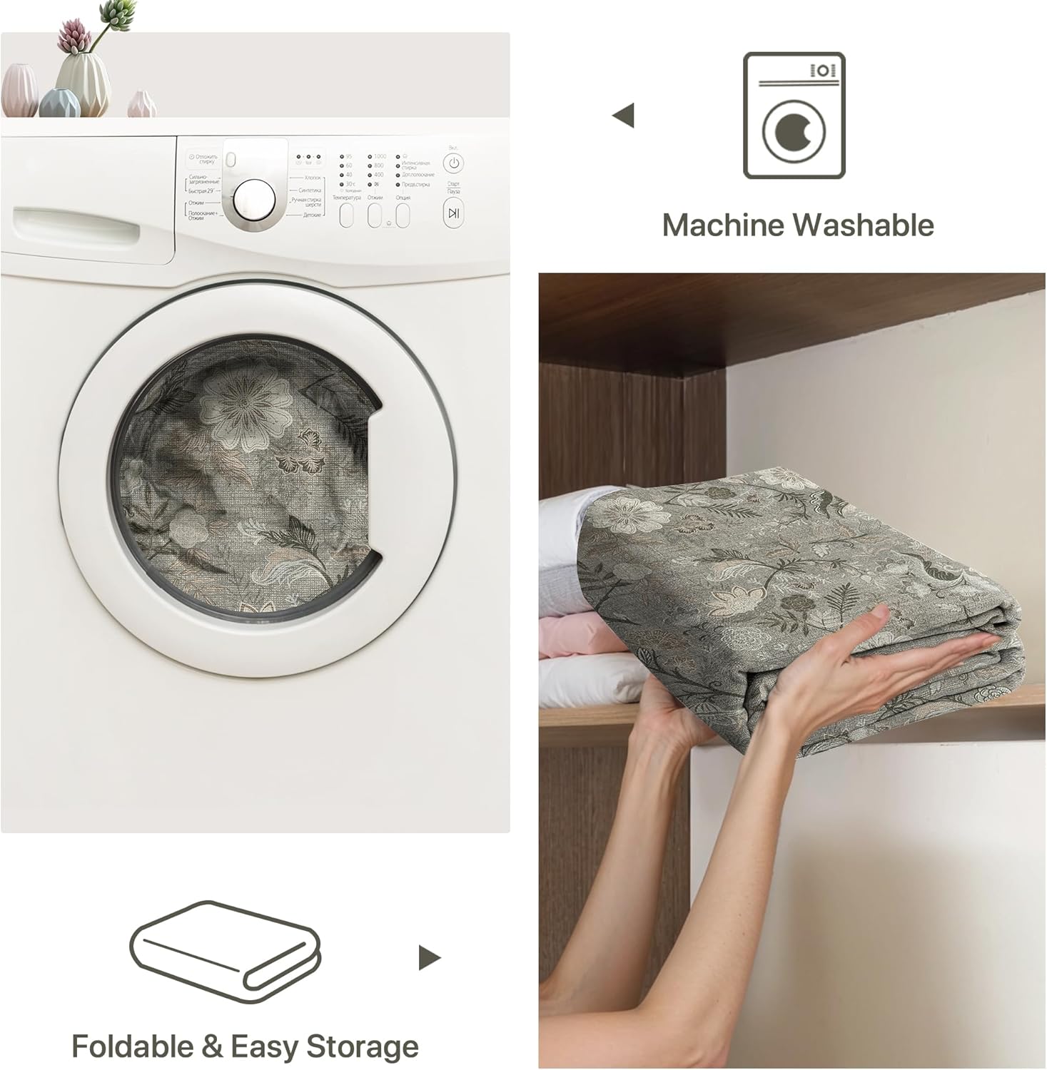 Bavni Washable Hallway Runner Rug Non Slip 2x 6 Vintage Floral Carpet with Rubber Backing