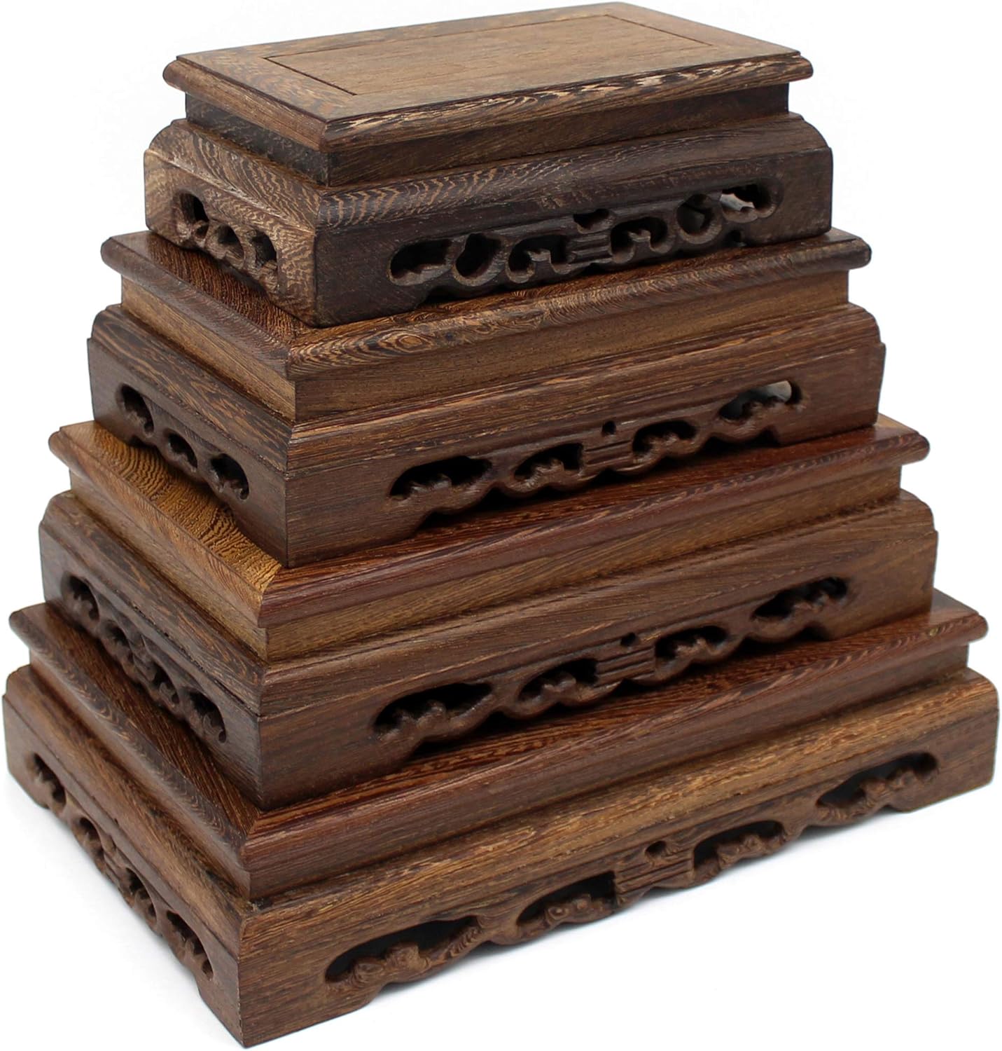 Rustic Rosewood Rectangle Display Stand 85 Inch