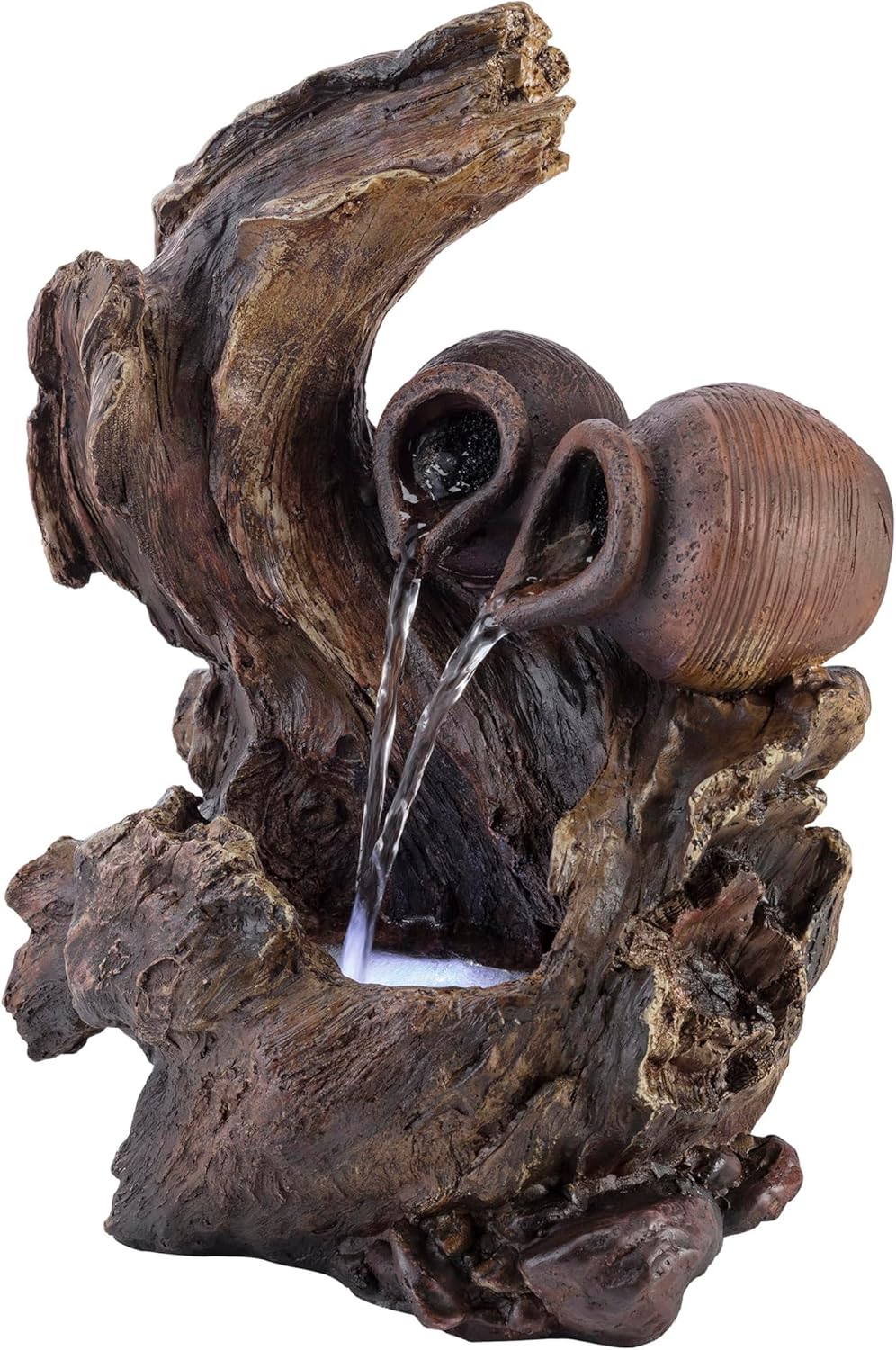 Alpine Corporation 14 Inch Tall Indoor Tabletop Fountain with LED Lights