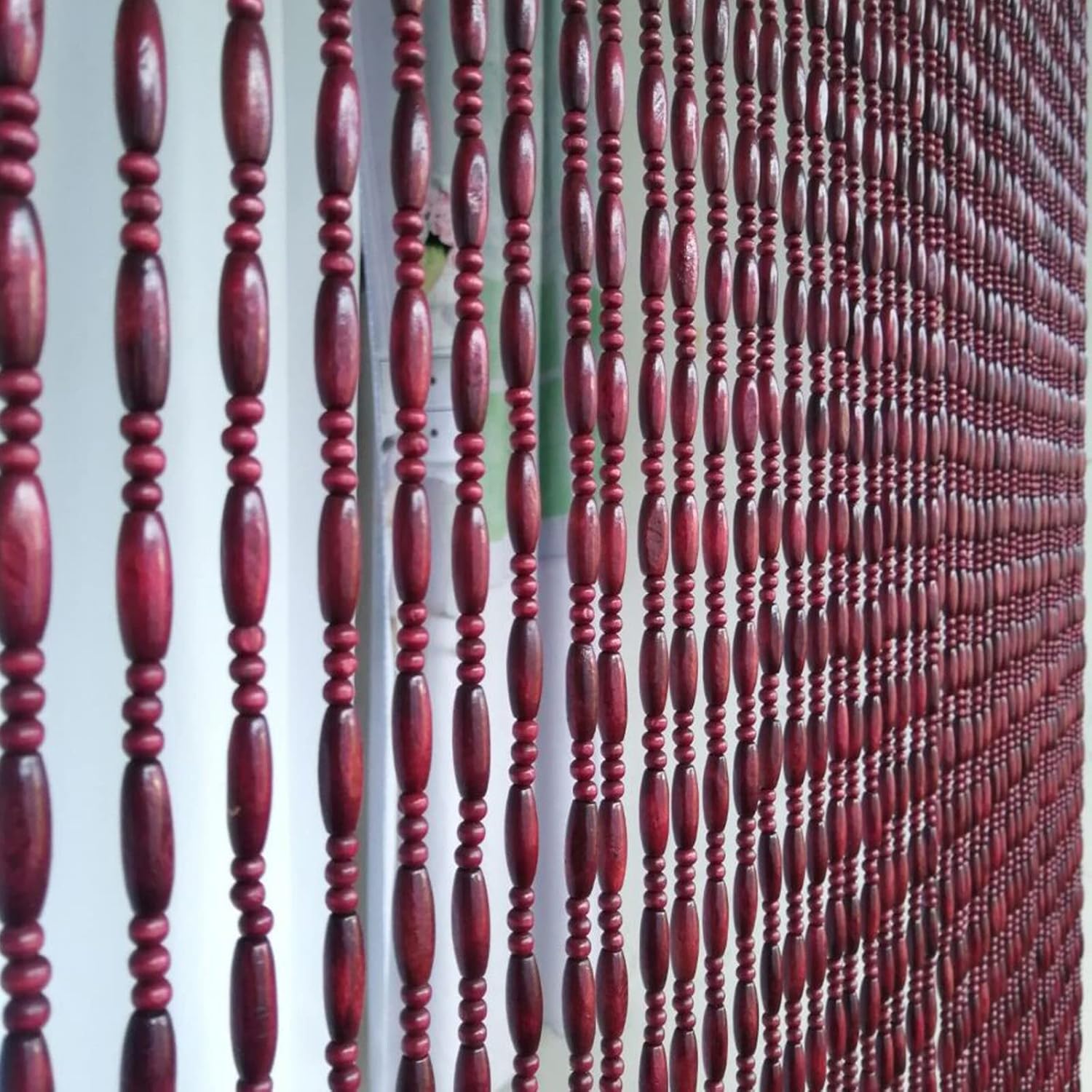 Natural Wooden Beaded Door Curtain for Home