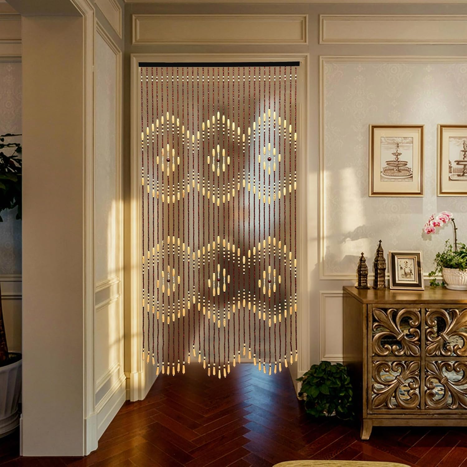 Wooden Bead Curtain Divider for Home Decor