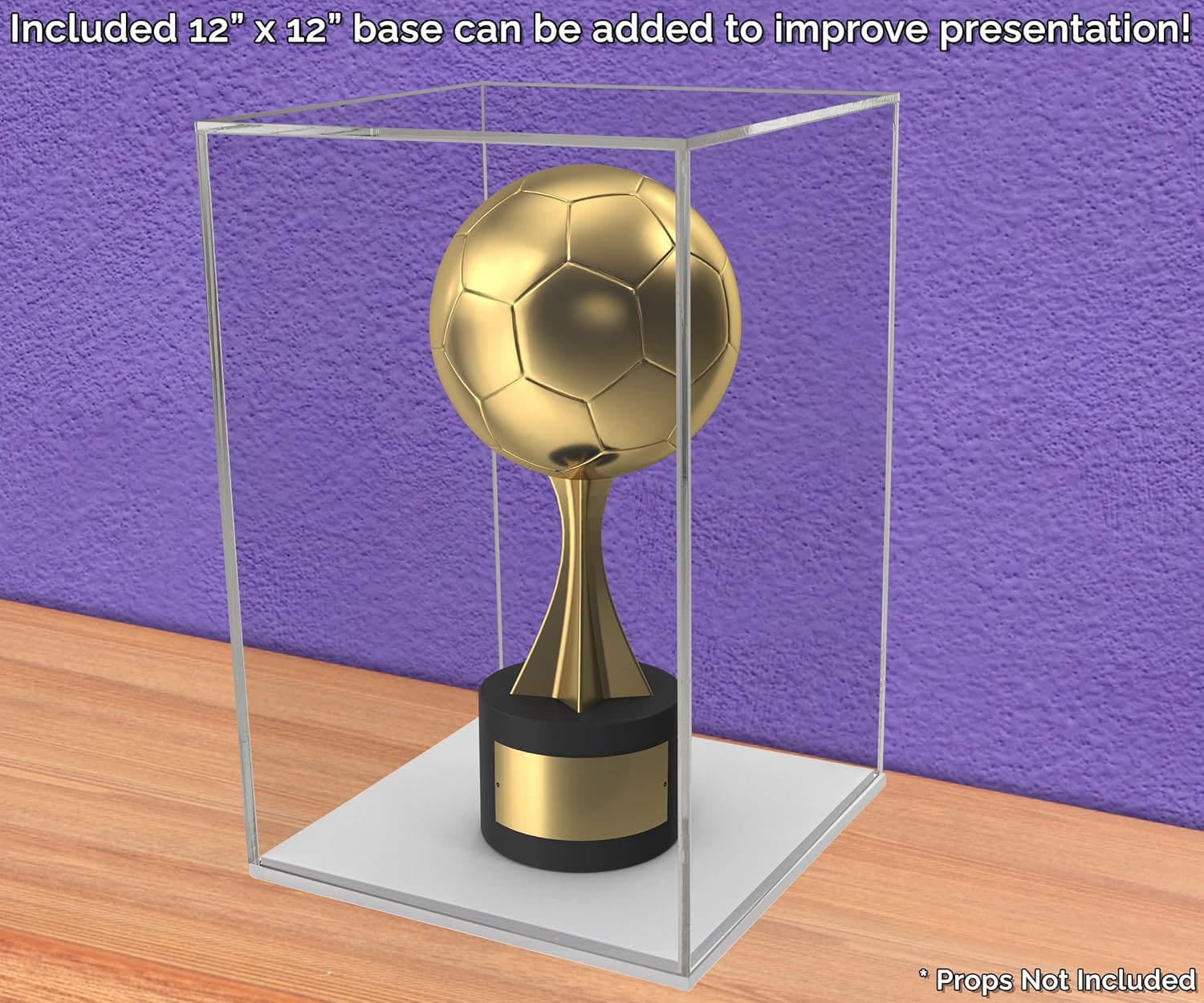 Tall Display Cube 12x12x16 Clear with White Base