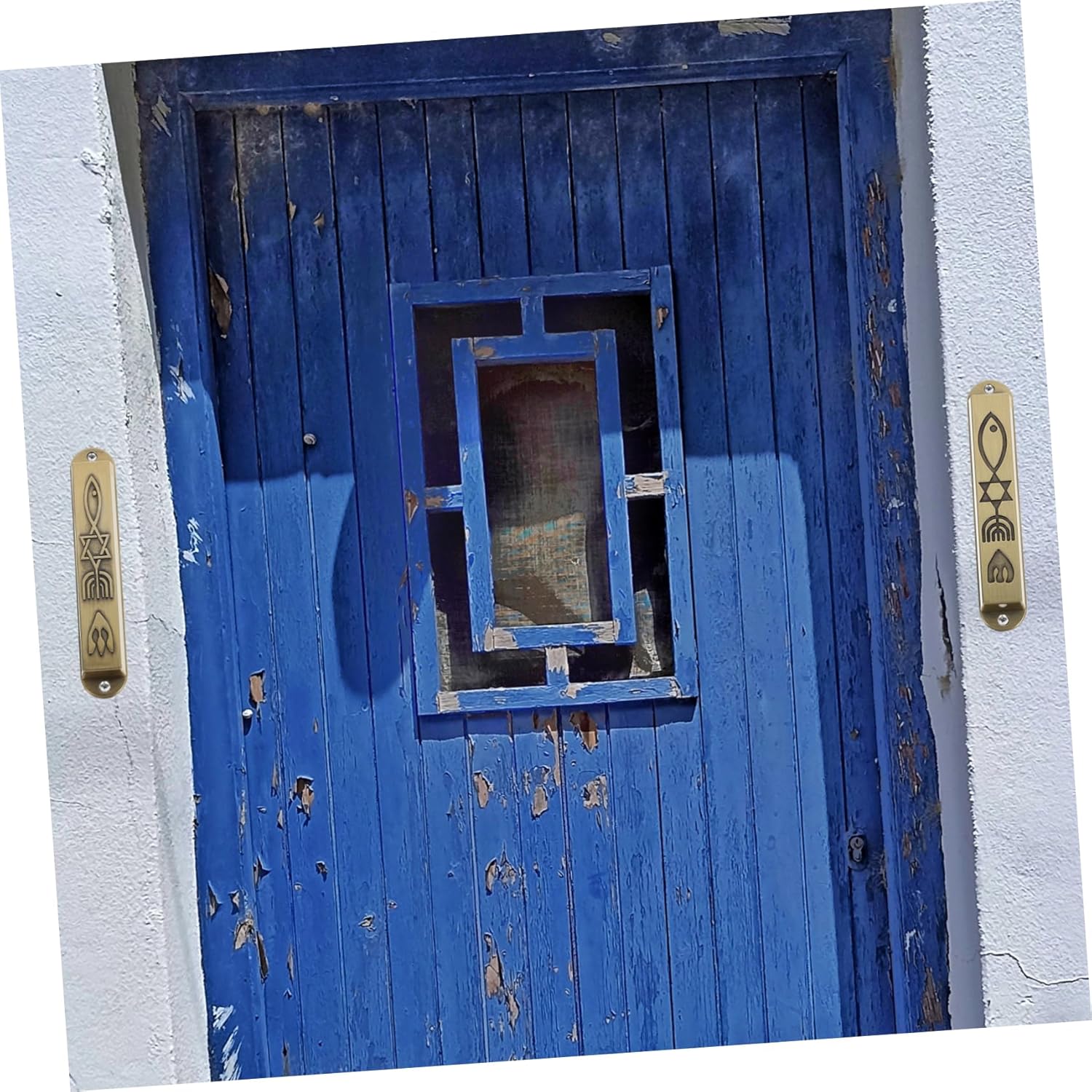 2pcs Metal Mezuzah Door Decor Holy Scroll for Home Blessing and Protection