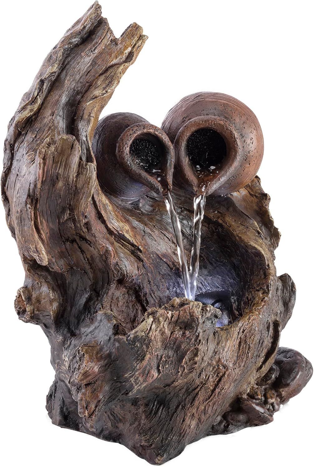 Alpine Corporation 14 Inch Tall Indoor Tabletop Fountain with LED Lights