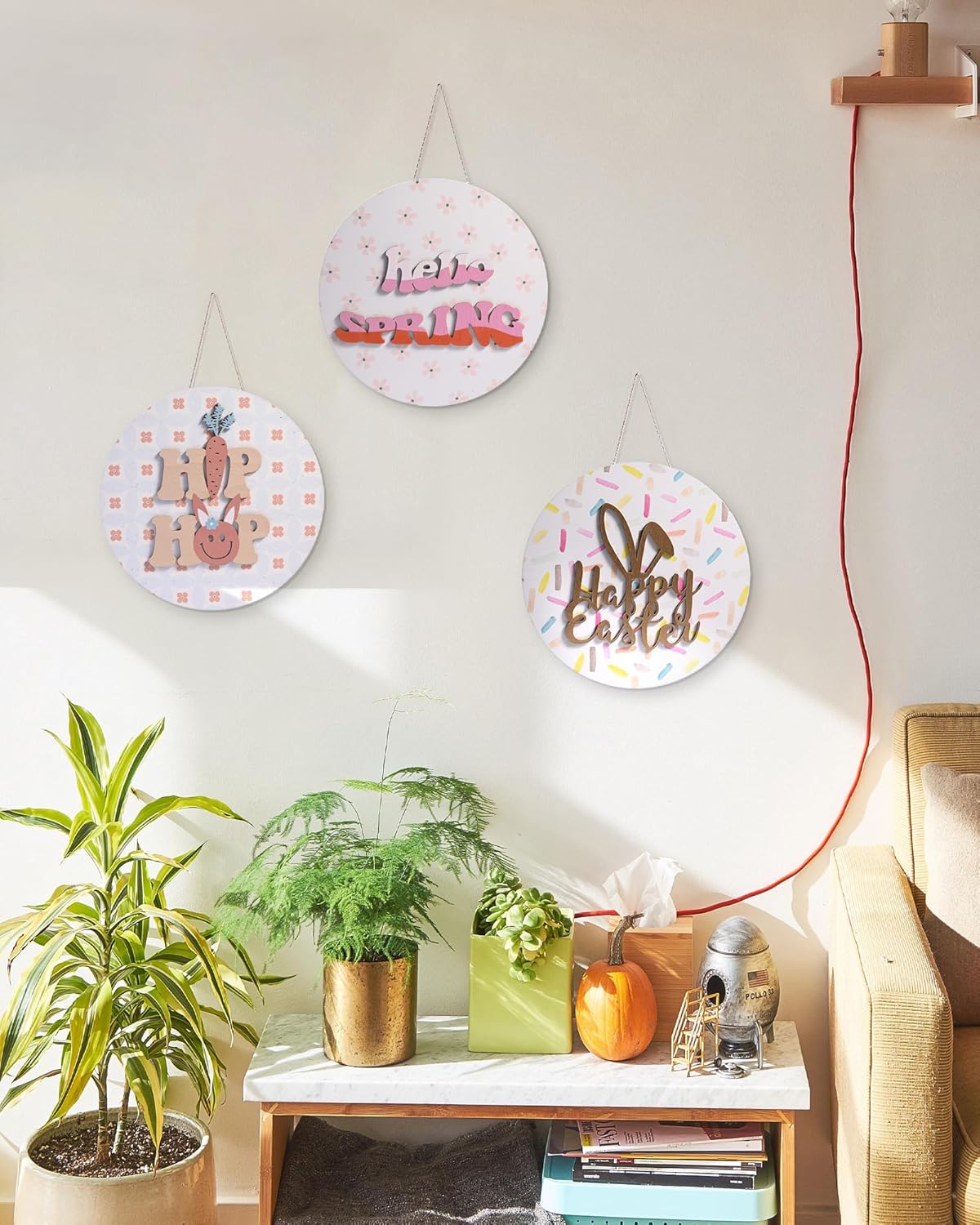 8 Inch Round Wooden Classroom Door Sign Decor
