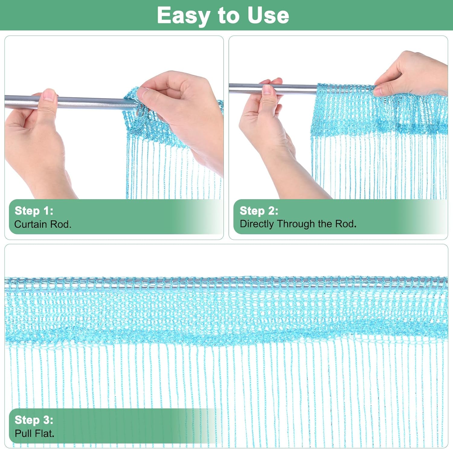 Orange Decorative Door String Curtain 39x79 Inch Fringe Panel for Room Divider and Interior Decoration