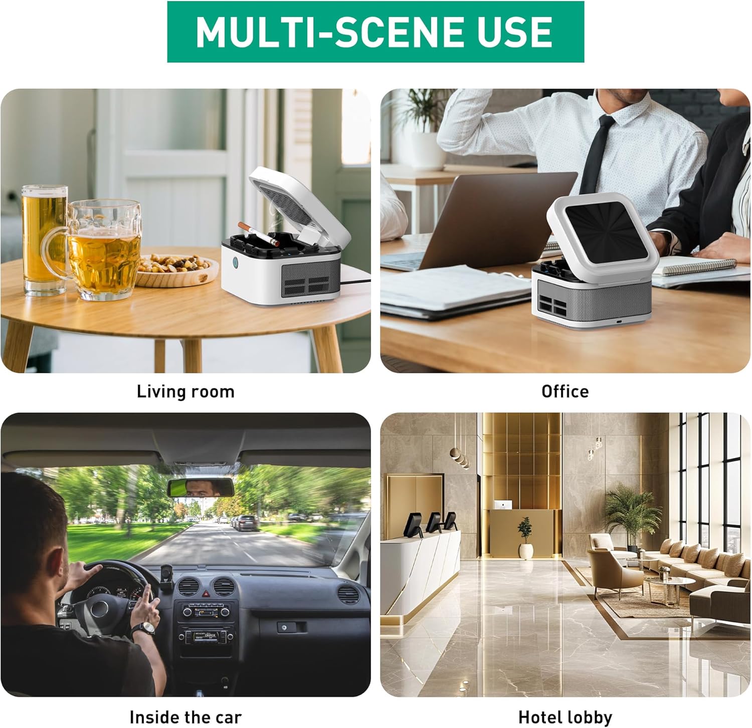 VANSU 2 in 1 Air Purifier Smokeless Ashtray with HEPA Filter USB Rechargeable