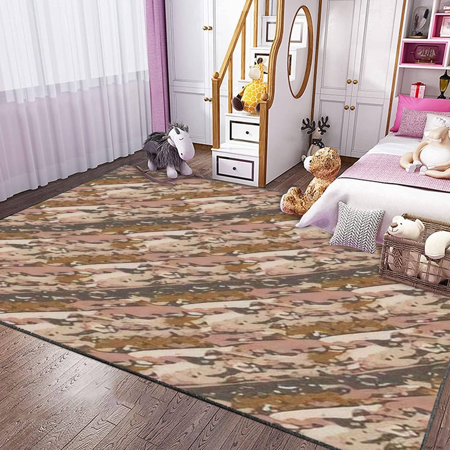 Modern 3D Area Rug Faux Cotton Non-Slip Extra Large Size