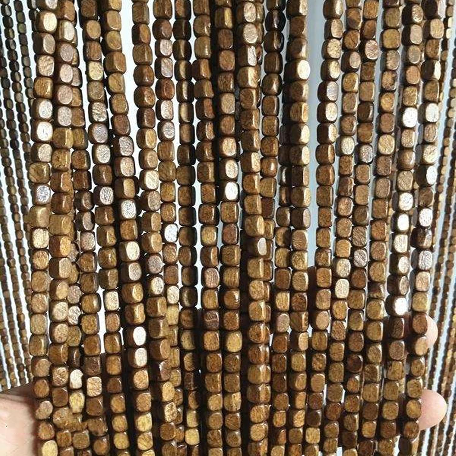 Handmade Bamboo Door Curtain with Wooden Beads