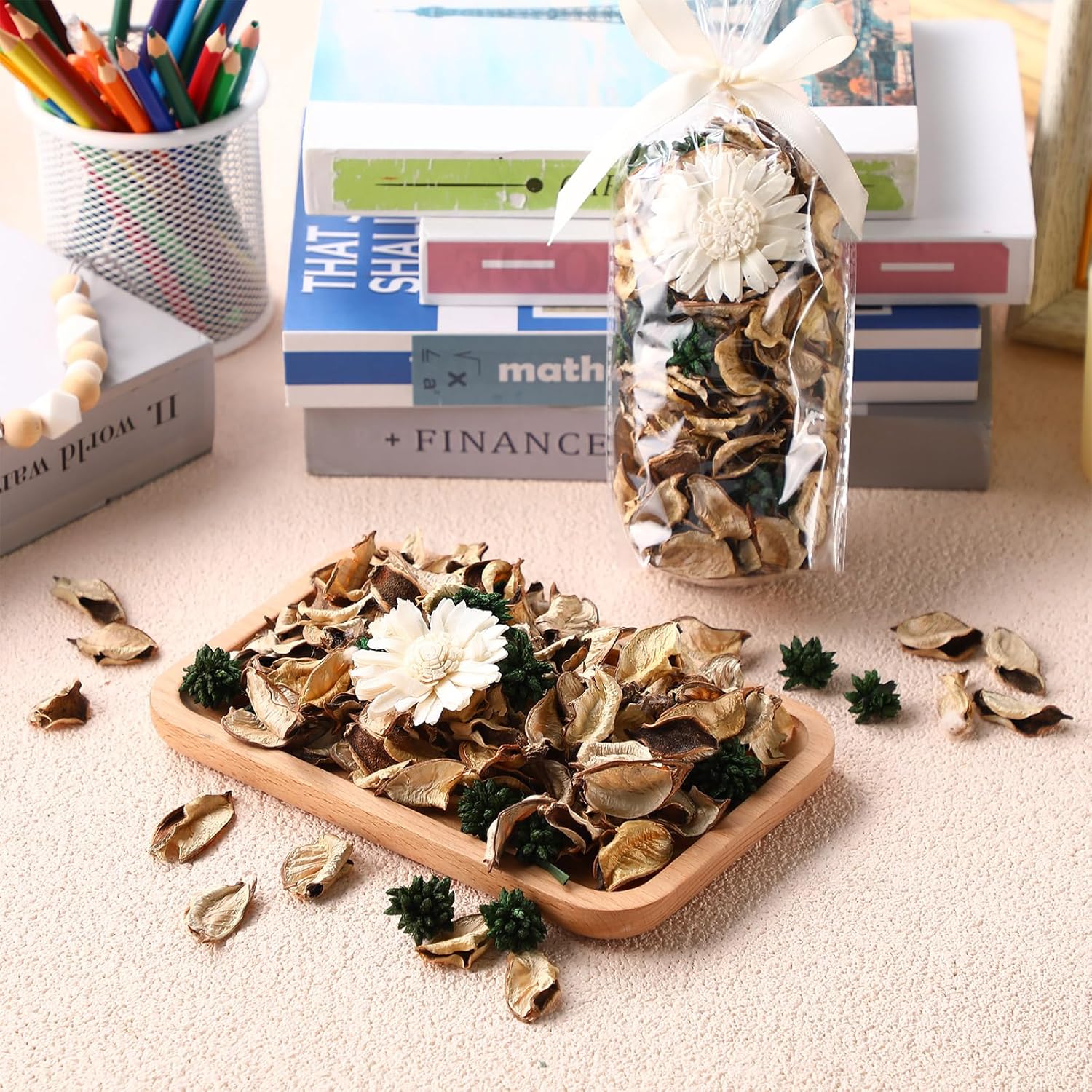 Nuanchu 6 Pcs White Potpourri Bags with Chrysanthemum Scent