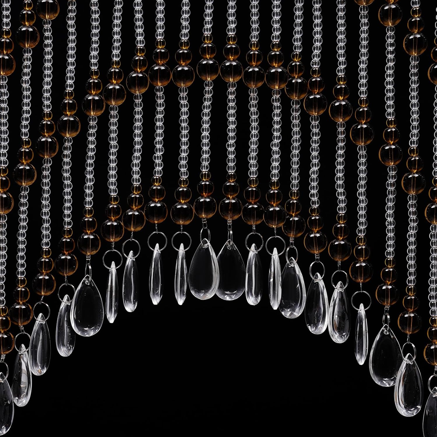 Hanging Crystal Door Beaded Curtain with 40 Strings Amber