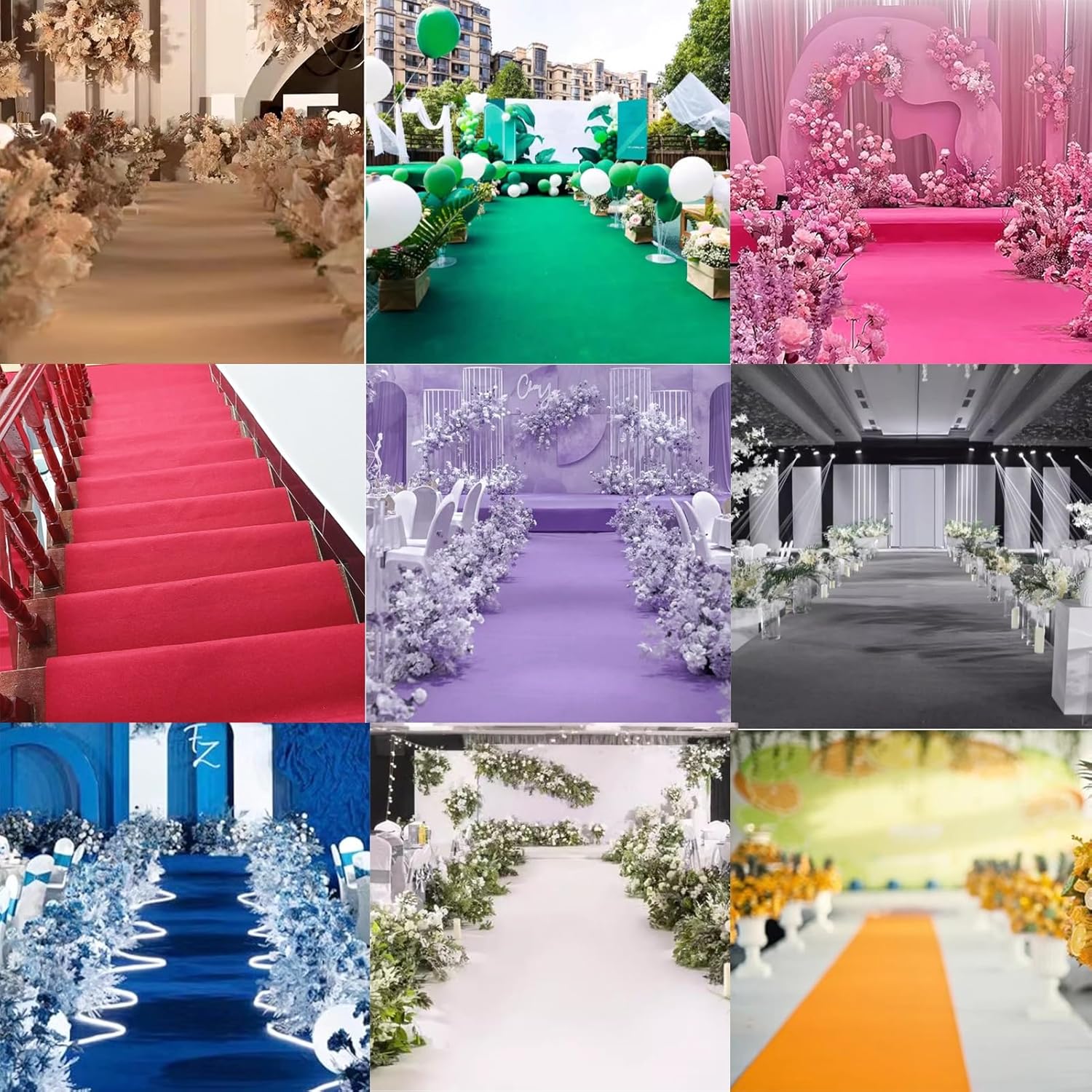 Colorful Disposable Wedding Aisle Runner Carpet Rug