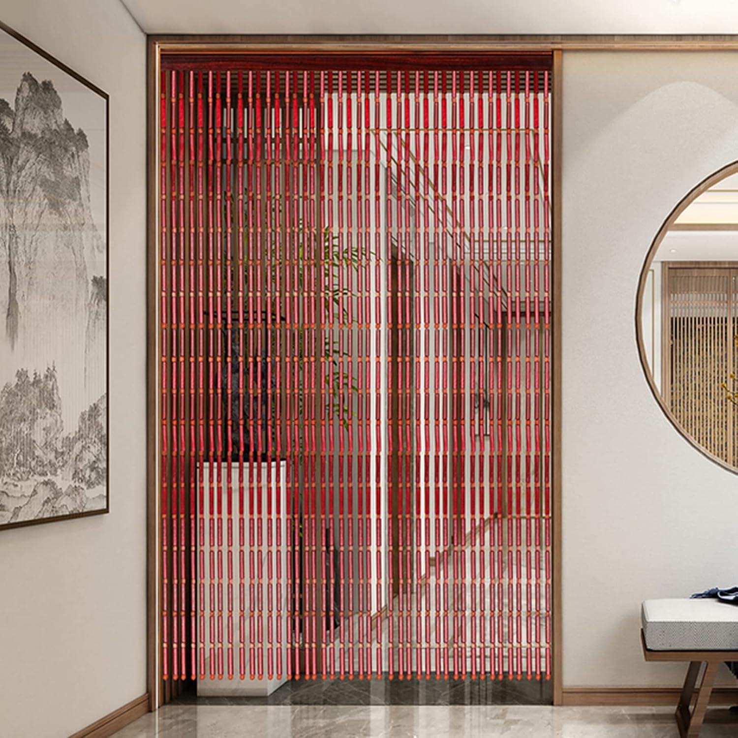 Bamboo Beaded Door Curtain for Privacy and Decor