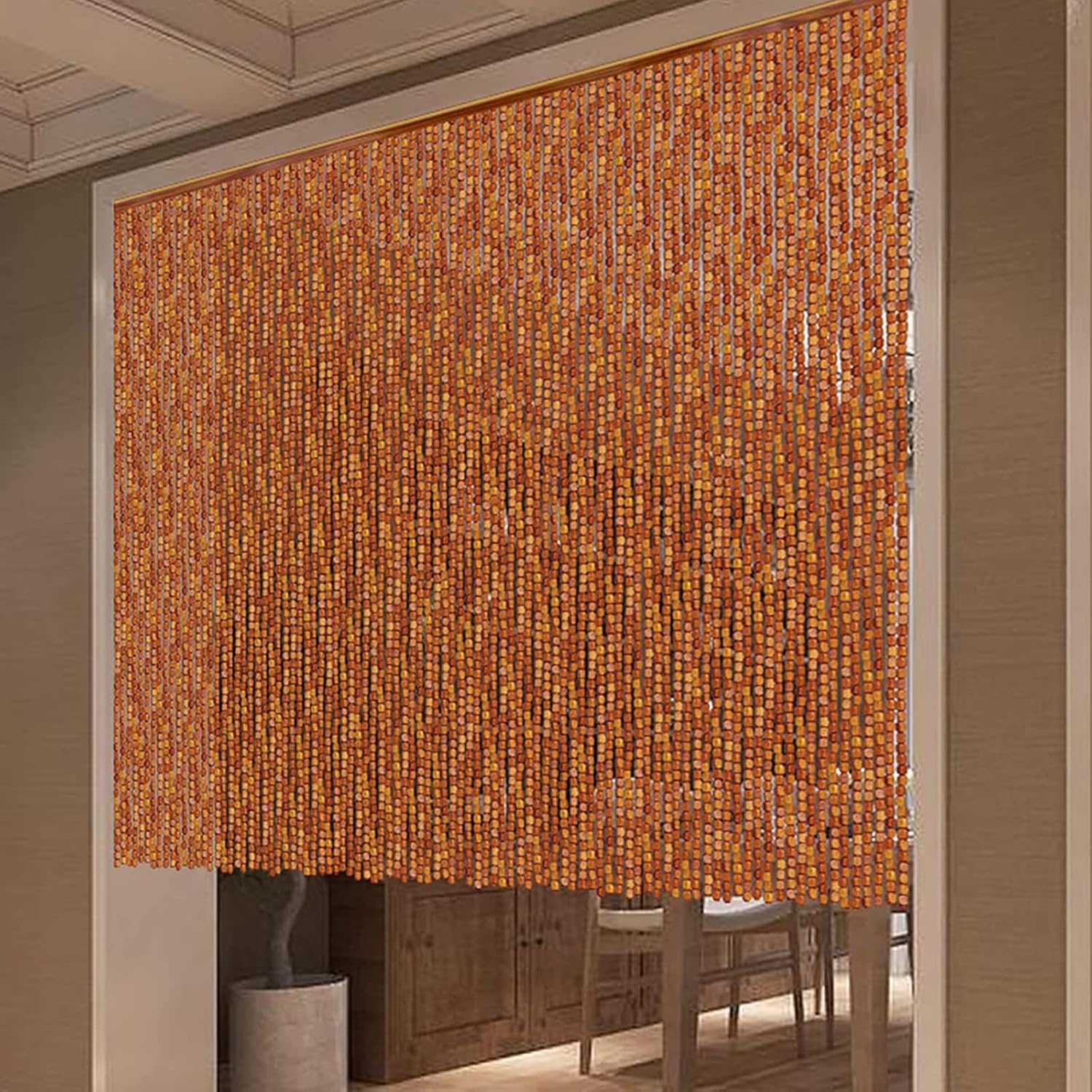 Natural Bamboo Beaded Door Curtain for Privacy